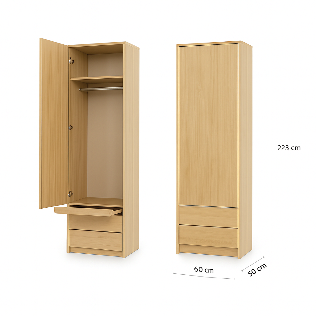 Customizable Genius COMFORT Murphy Bed Furniture Set 160 × 200 cm – Oiled Oak