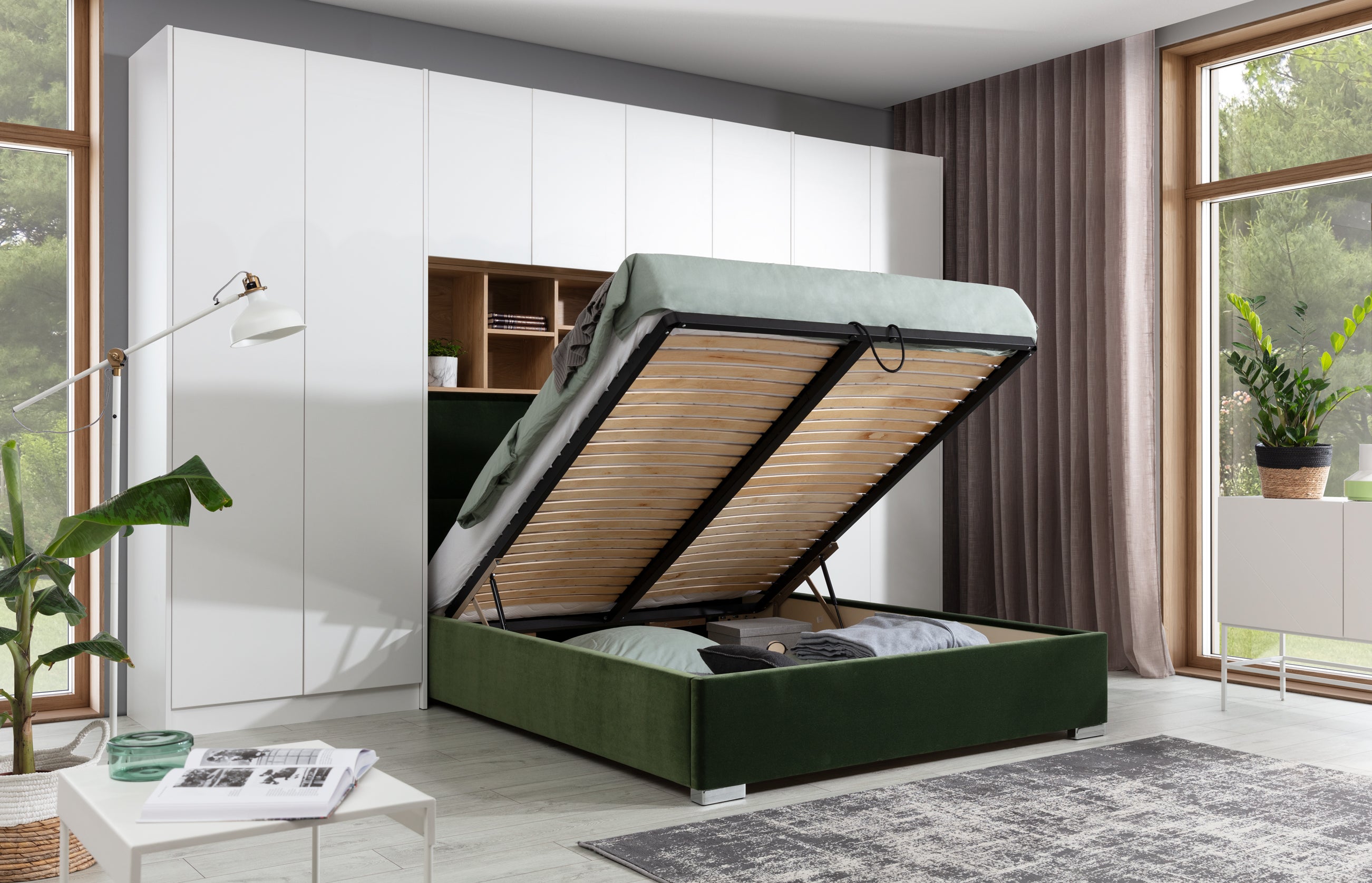 SLEEP VARIA Individuelles Schlafzimmer-Einbausystem – Eiche geölt / Weiß Matt
