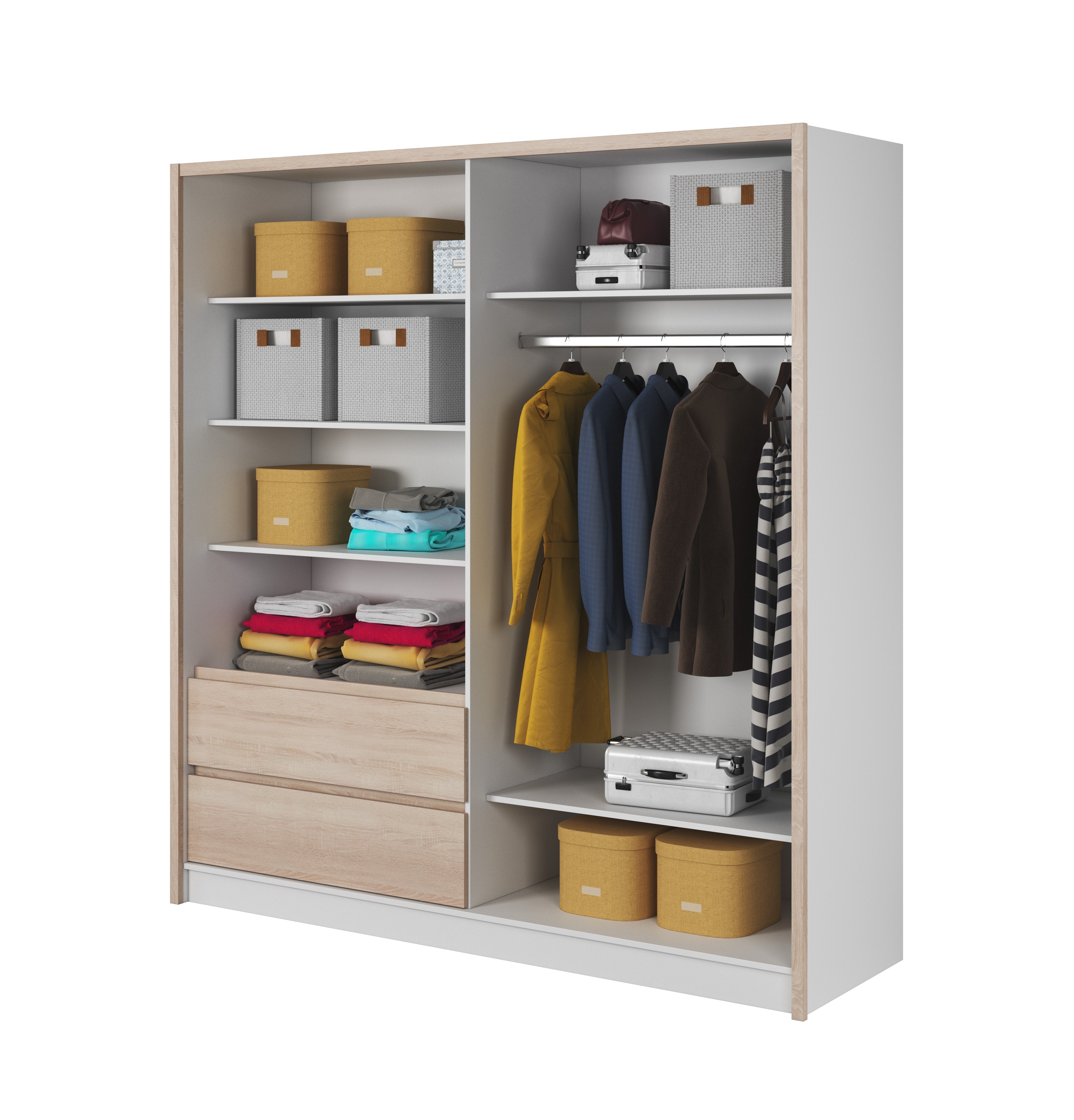 Wardrobe Sara Sonoma Oak White