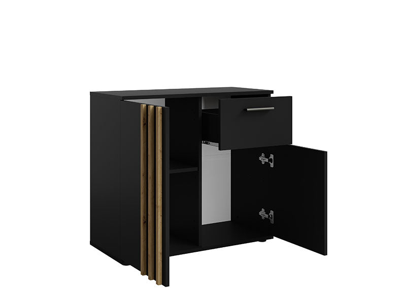 MO Toll 2-Door Sideboard with 1 Drawer – White / Artisan Oak