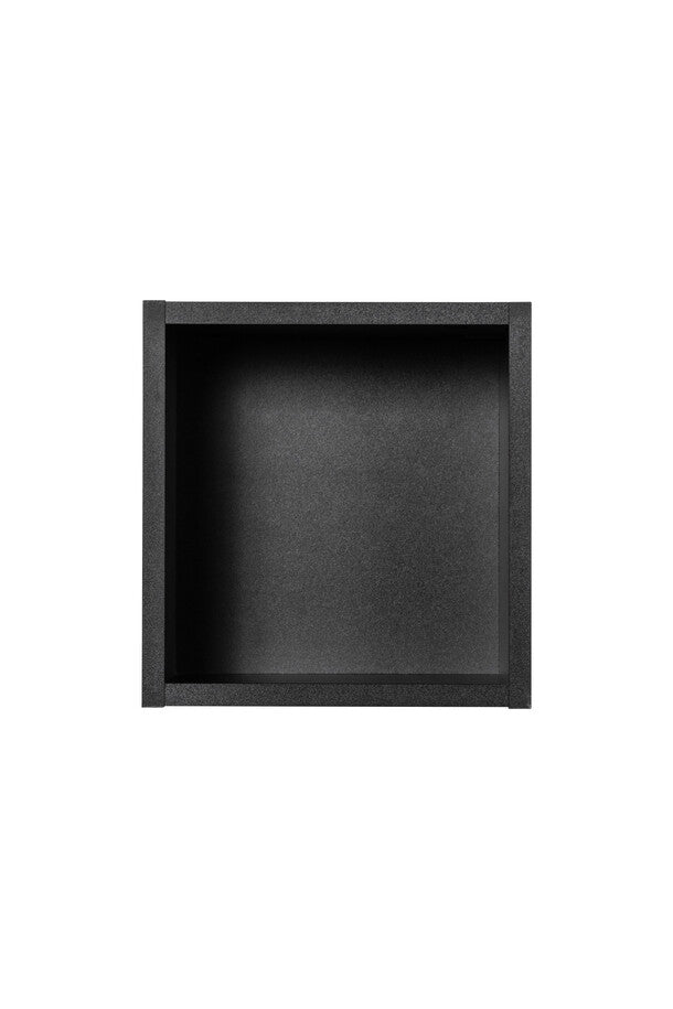 Nova Black Qubik Open Wall Shelf – Black Matt, 27 cm
