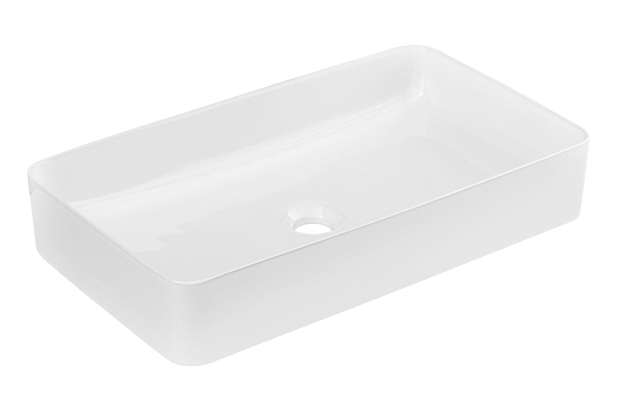 Slim 60 Aufsatzwaschbecken – Hochglanzweiß, 61 cm