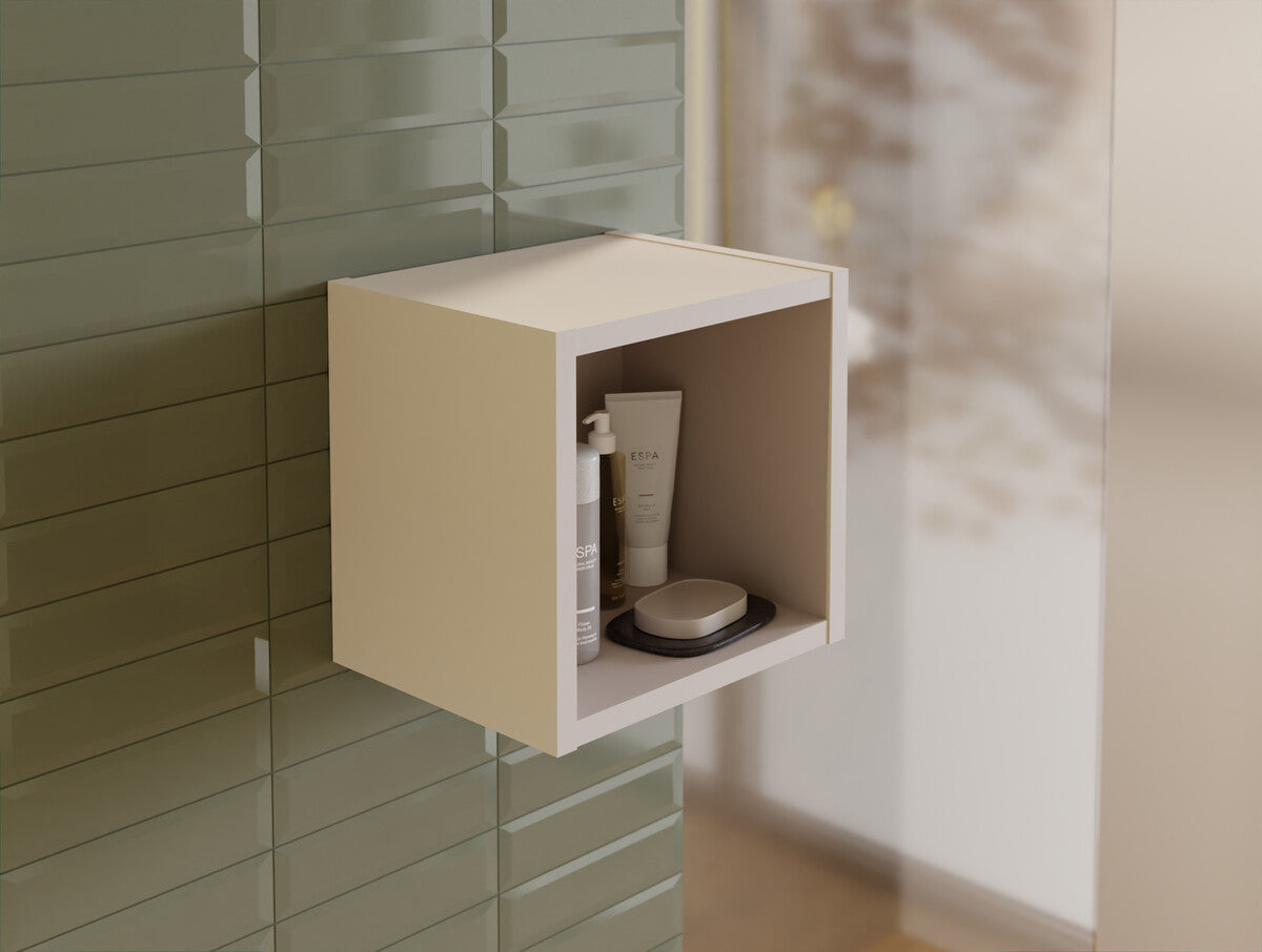 Nova Cashmere Qubik Open Wall Shelf – Cashmere Matt, 27 cm