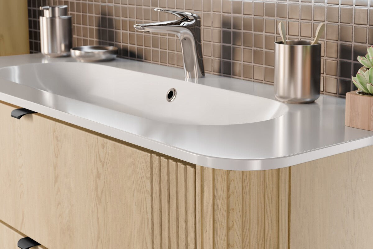 Ovalia Cremona Vanity Unit 80 / 100 / 120 cm  – Cremona Oak, 2 Drawers – Configure Your Bathroom