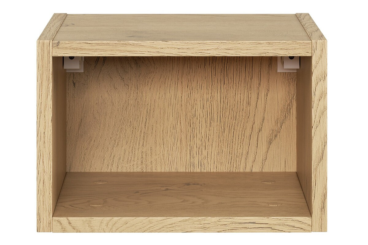 Aster Green Wall-Hung Cabinet 1 Door + Cremona UN Open Shelf – Aloes Matt / Oak, 30 cm Set