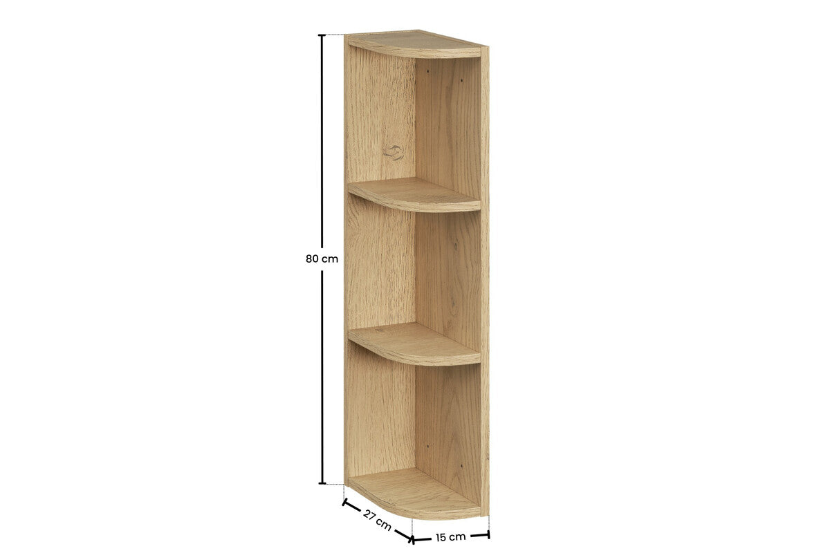 2× Aster Green Wandhängeschrank 1 Tür + 2× Cremona UN Eckregal – Aloe Matt / Eiche, 90 cm Set