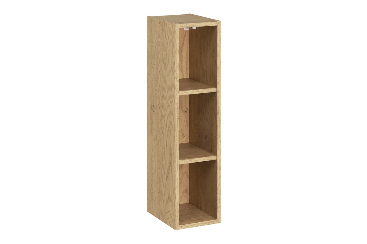 2× Hängeschrank Aster Weiß 1 Tür + 2× Regal Cremona UN Offen – Weiß Matt / Eiche, 100 cm Set