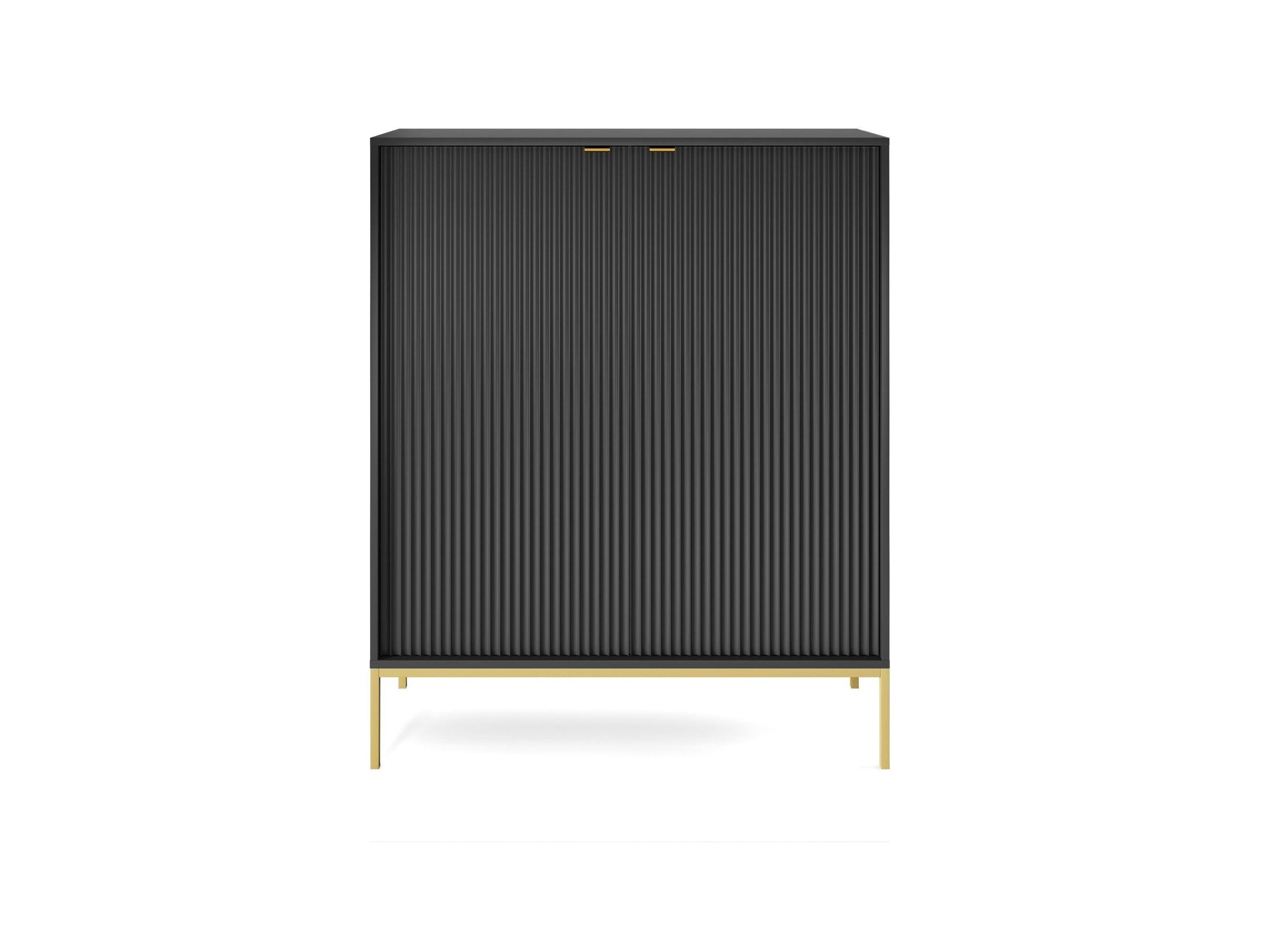 Nova Dresser Black - Modern Design with Two Push to Open Door