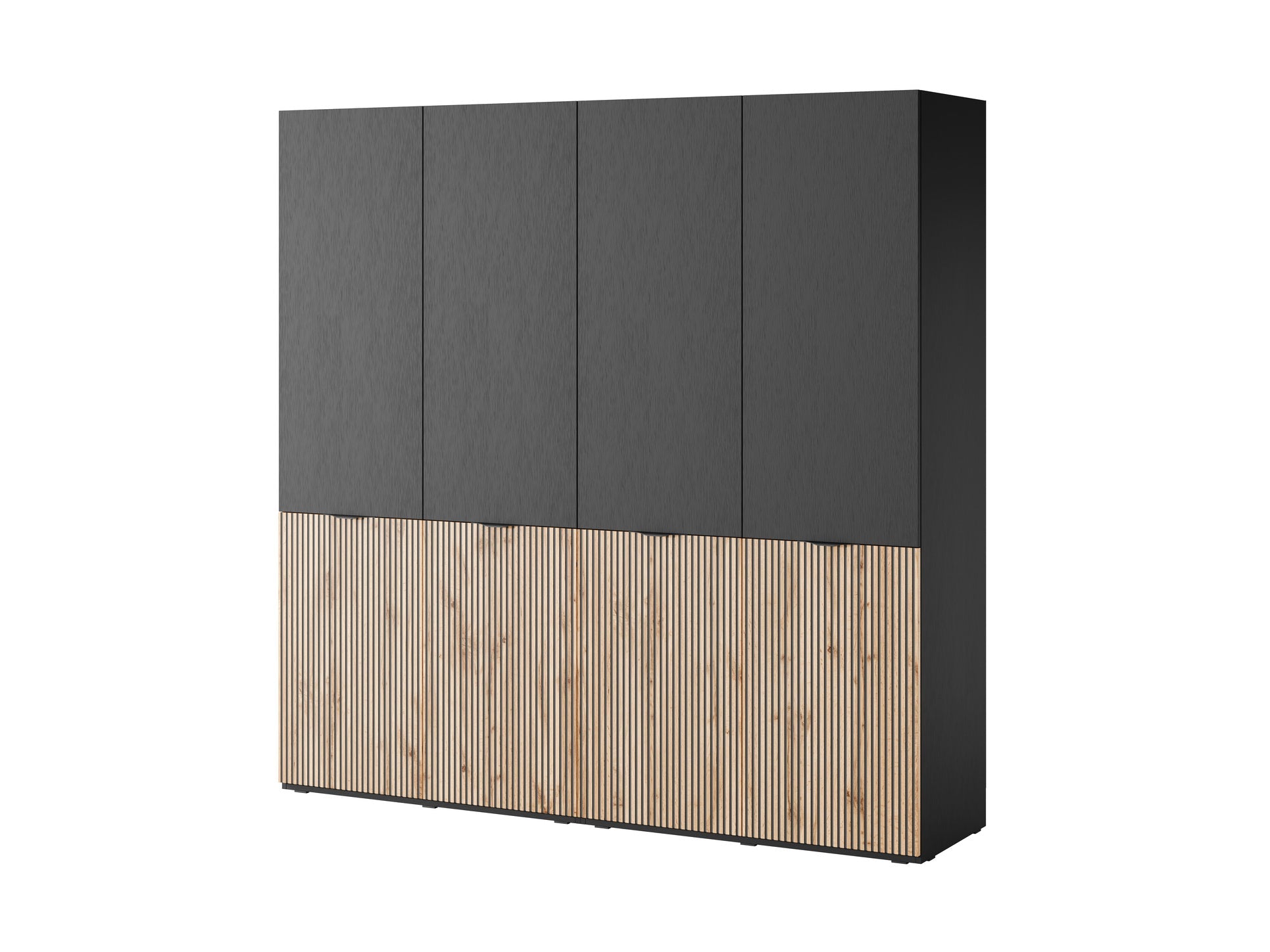 PI Sandbox Modular 2-Door Wardrobe – Sento Black Graphite / Wotan Oak