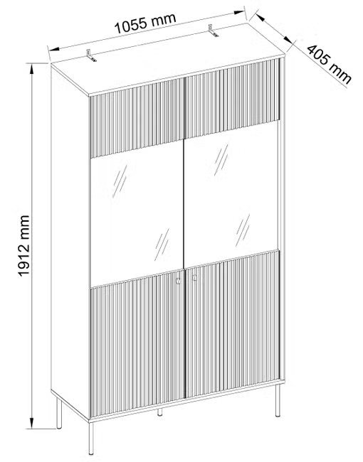 MO Iris 2-Door Display Cabinet – Grey