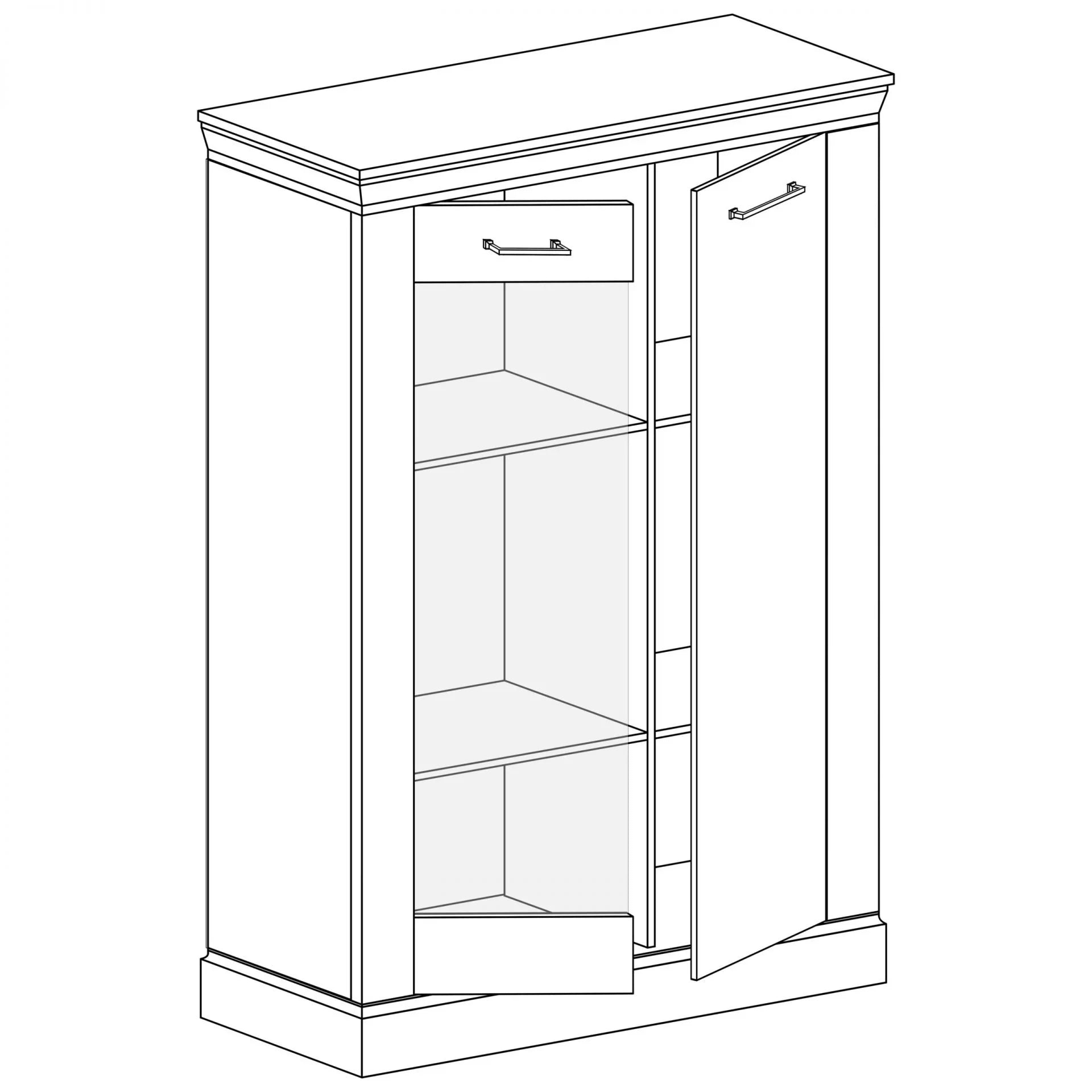 S-Antica Display Cabinet Light Ash A-12