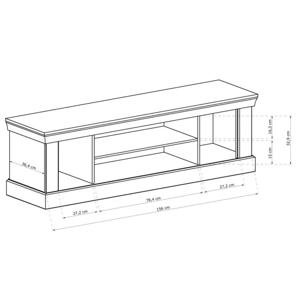 S-Antica A-15 Klassischer TV-Schrank, helle Esche
