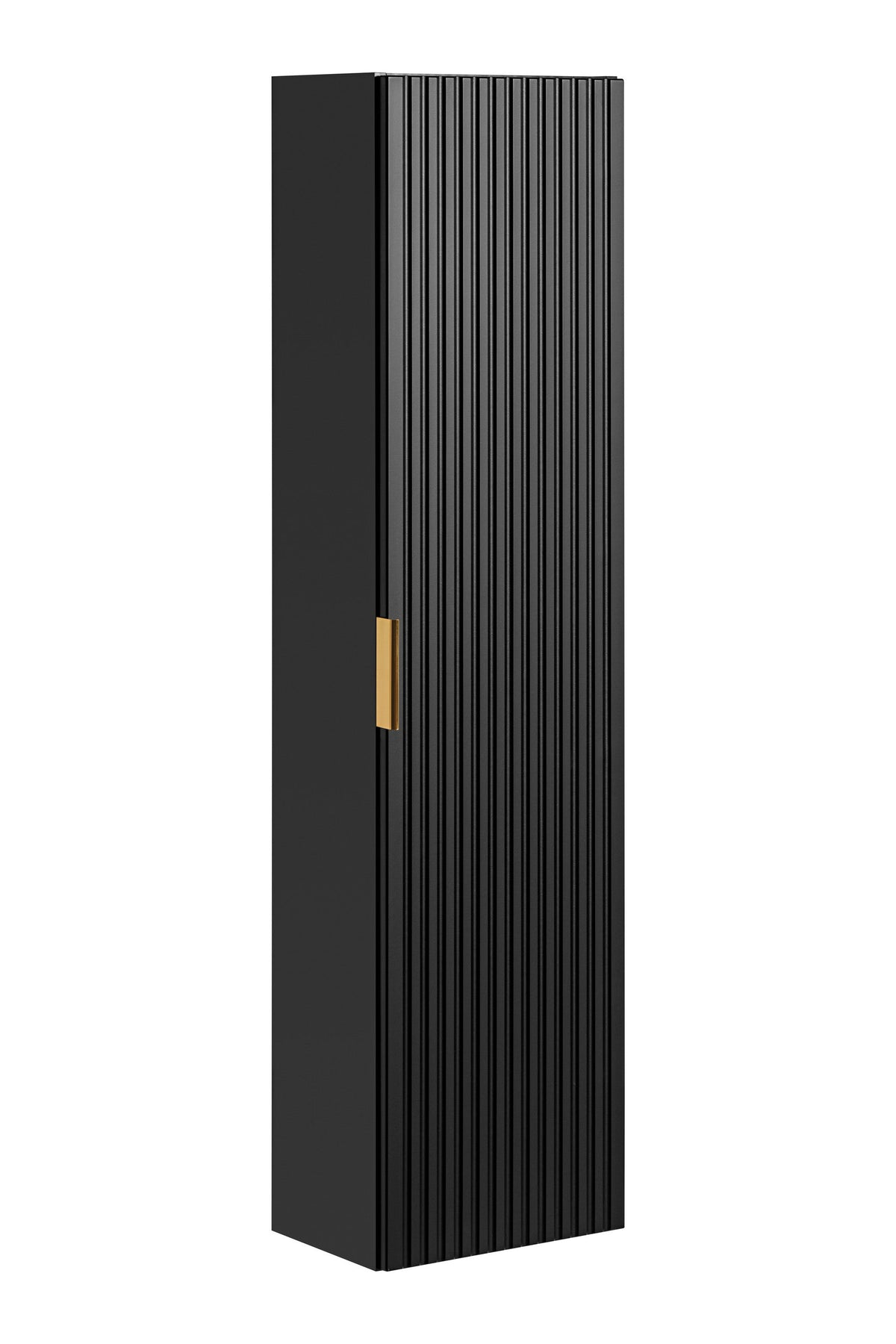 Adel Hochschrank 1 Tür – Mattschwarz, 35x25x140 cm