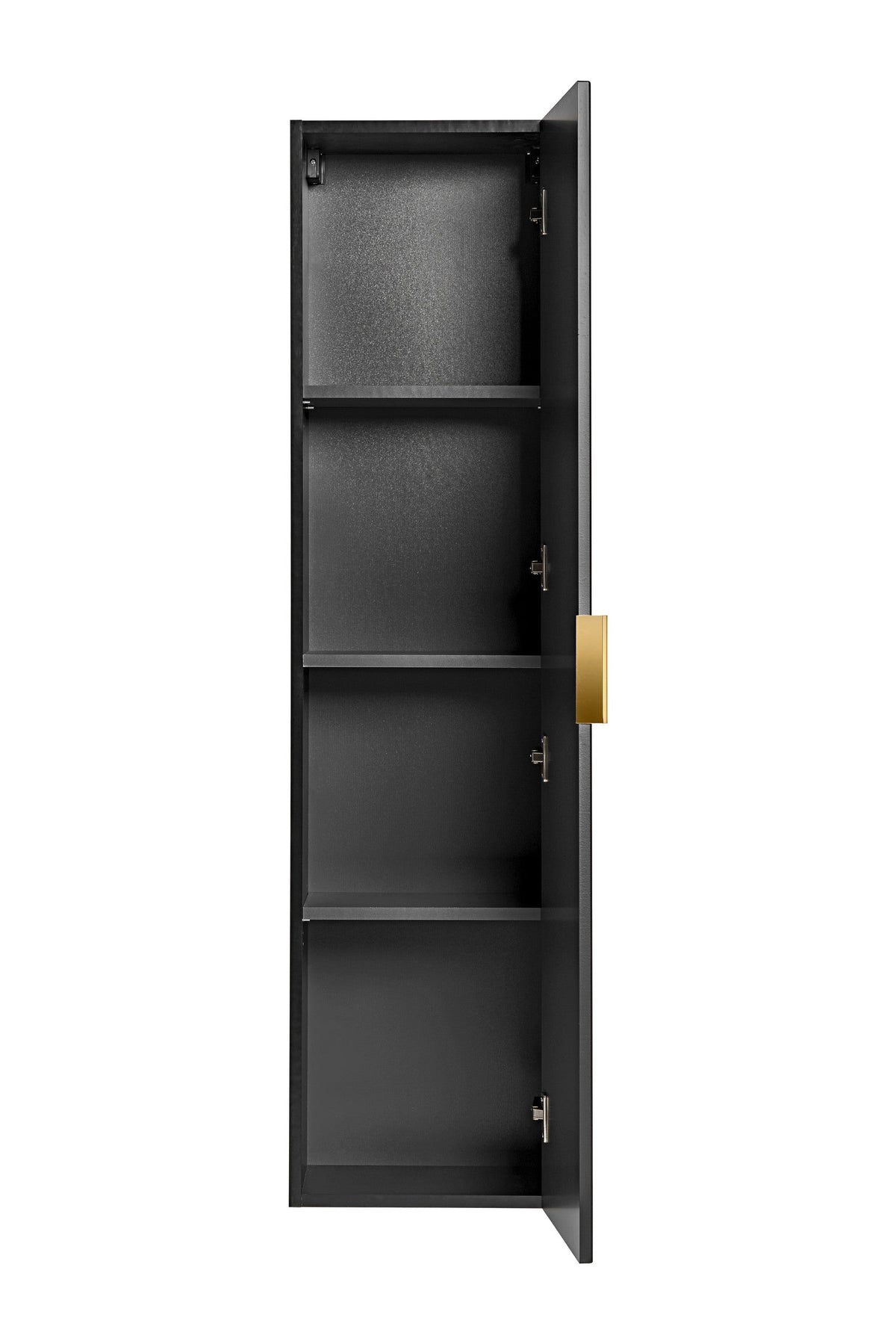 Adel Hochschrank 1 Tür – Mattschwarz, 35x25x140 cm