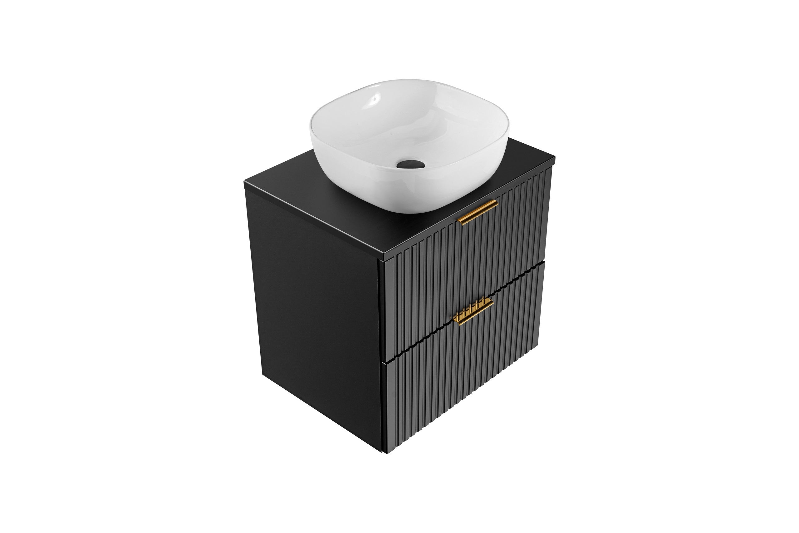 Adel Schwarzes Badezimmer mit Hochschrank Smile 60 cm SET-ADB B