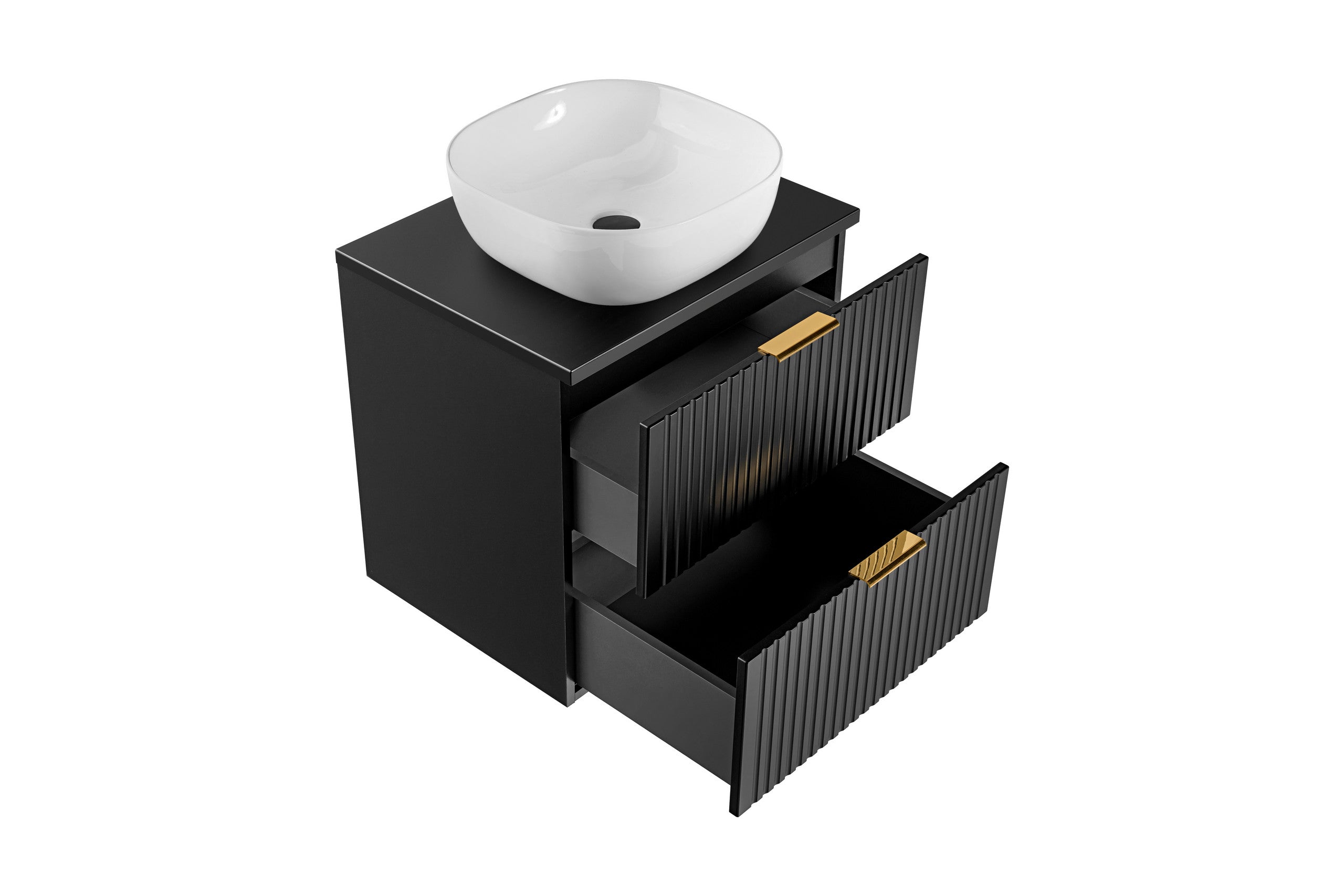 Adel Schwarzes Badezimmer mit Hochschrank Smile 60 cm SET-ADB B