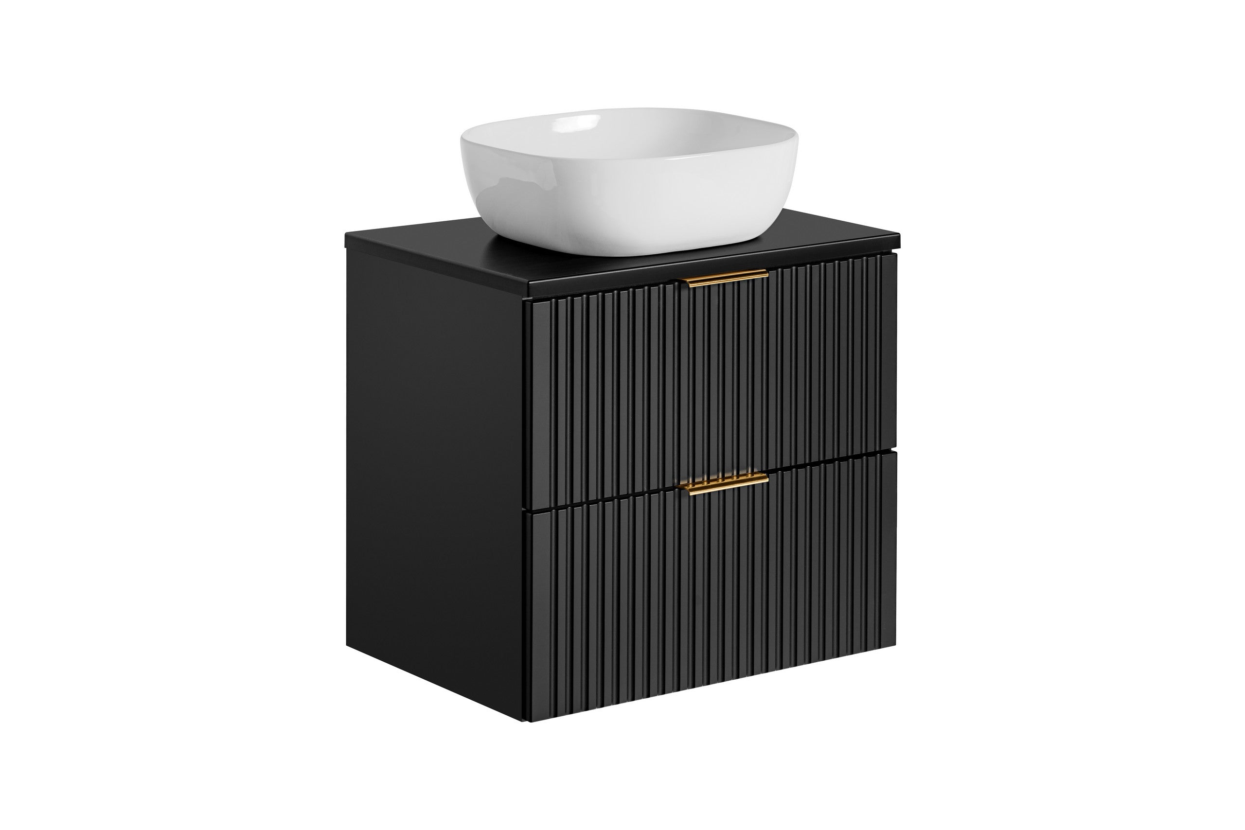 Adel Schwarzes Badezimmer mit Hochschrank Smile 60 cm SET-ADB B