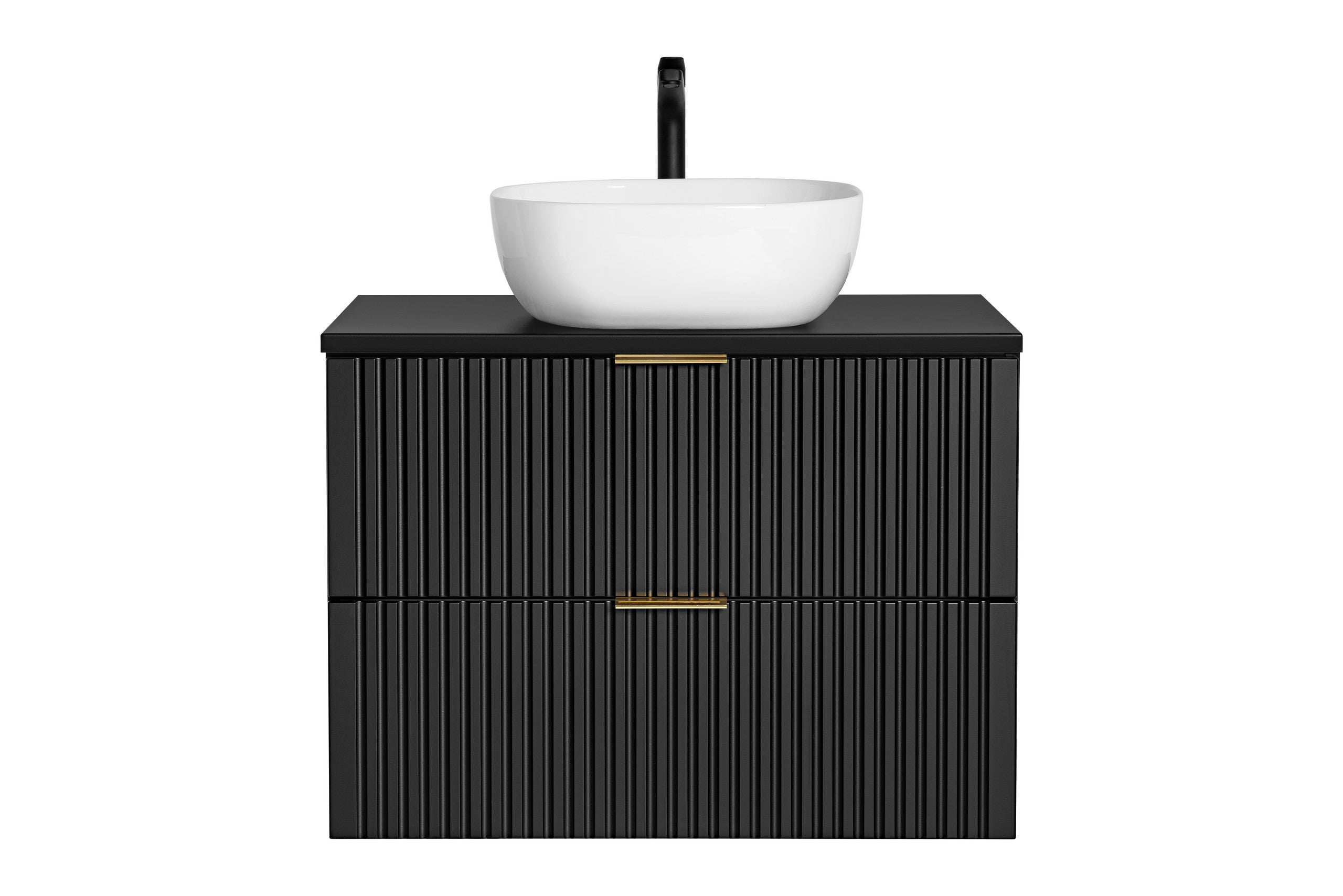 Adel Schwarzes Badezimmer mit Hochschrank Smile 80 cm SET-ADB B