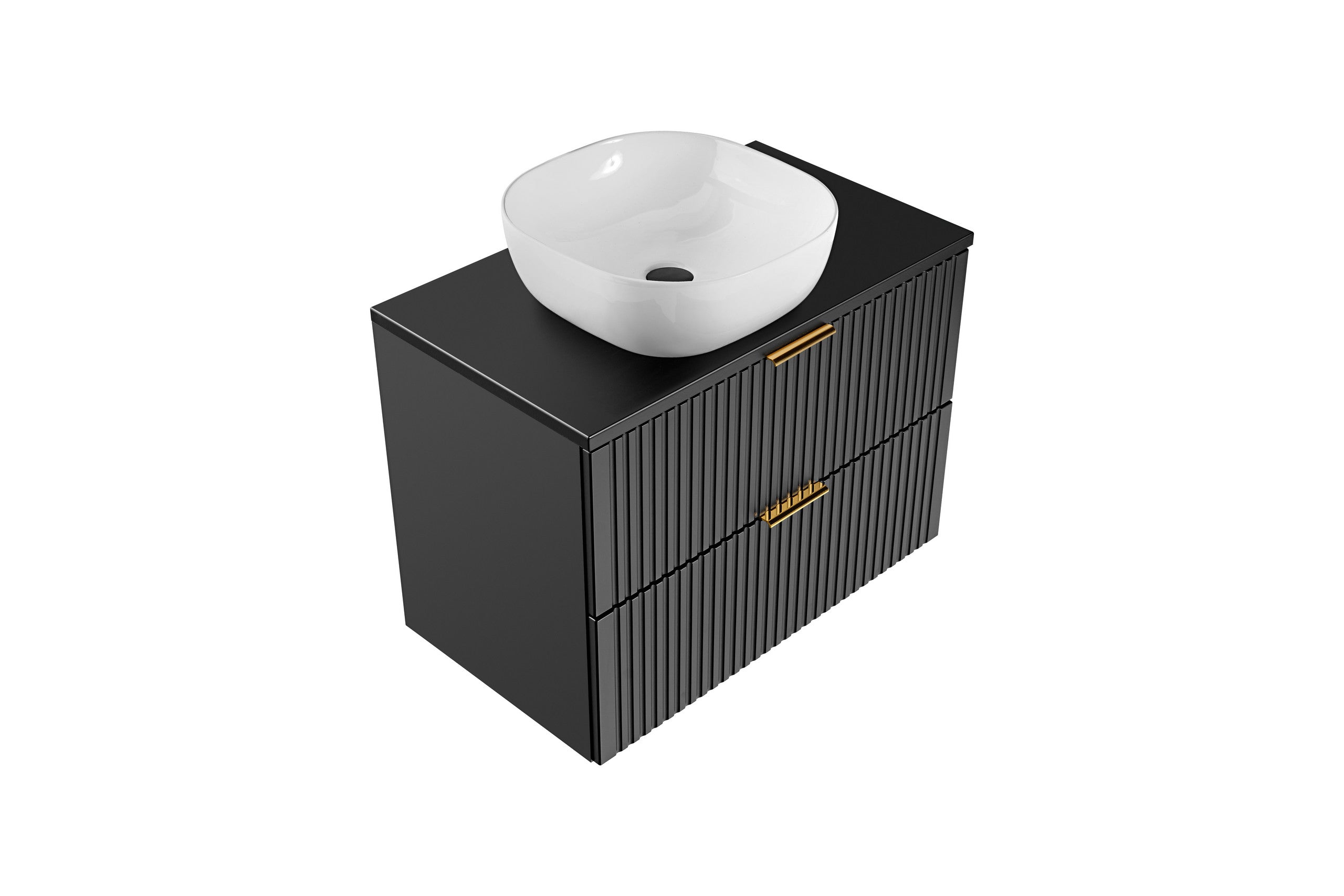 Adel Schwarzes Badezimmer mit Hochschrank Smile 80 cm SET-ADB B