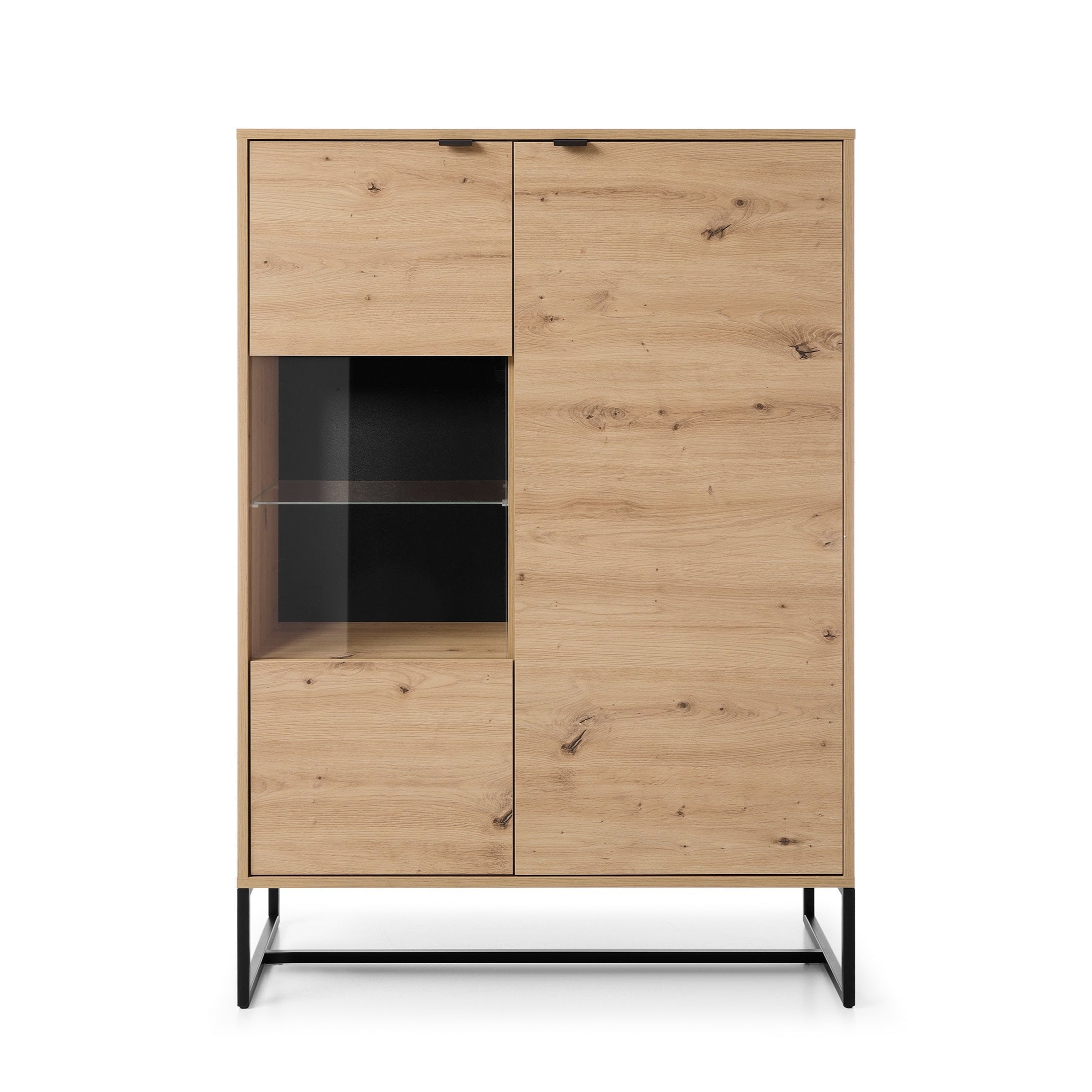 Amber Cabinet 93 - Storage Cabinet with Two Doors and Glass Cabinet Display
