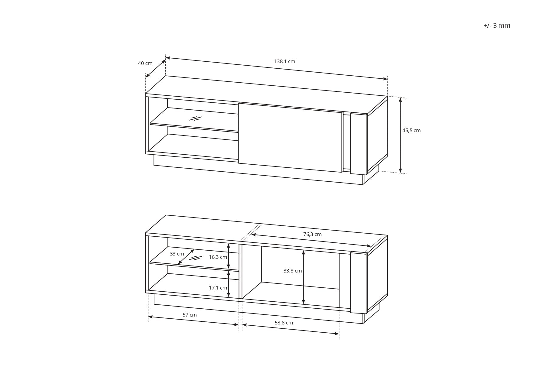 Lask ARCO TV Stand 138 – 138.1 x 40 x 45.5 cm – White