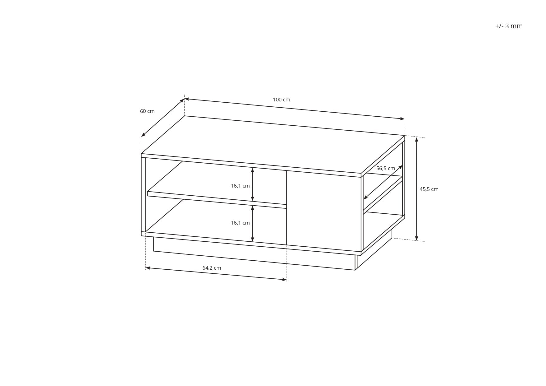 Lask ARCO Coffee Table – 100 x 60 x 45.5 cm – White
