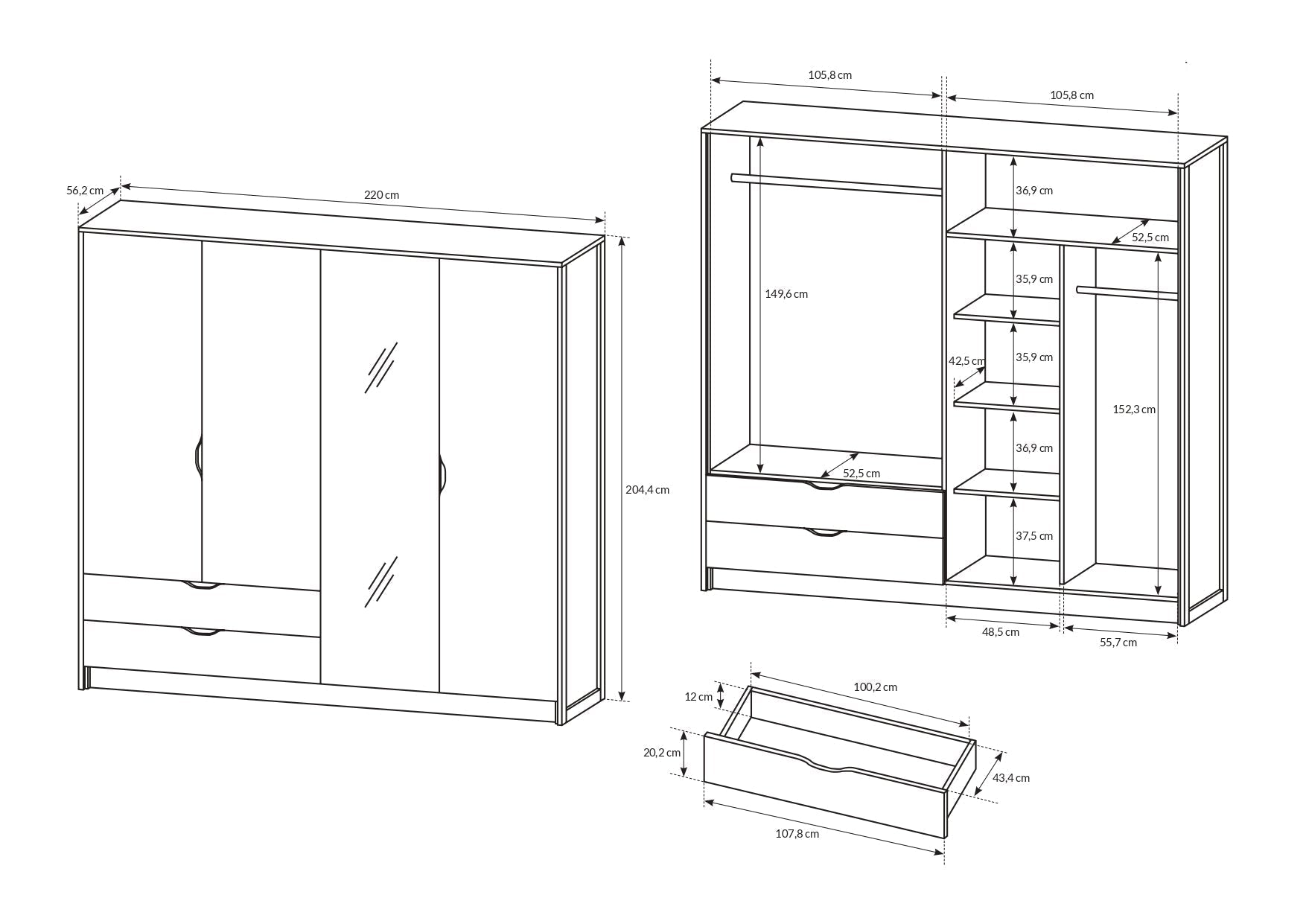 Lask Arden – 4-Door Wardrobe
