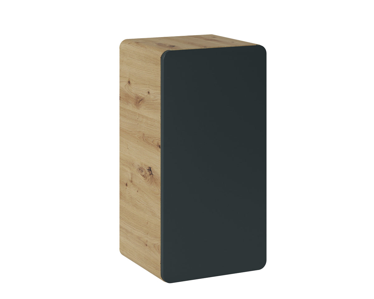 Aruba Cosmos 810 – Wall-Mounted Side Cabinet with 1 Door, 35 cm – Craft Oak & Cosmos Grey
