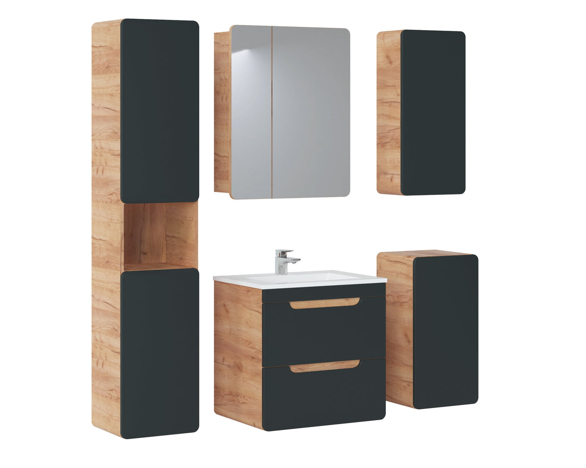 Aruba 841 – Spiegelschrank mit 2 Türen, 60 cm – Golden Craft Eiche