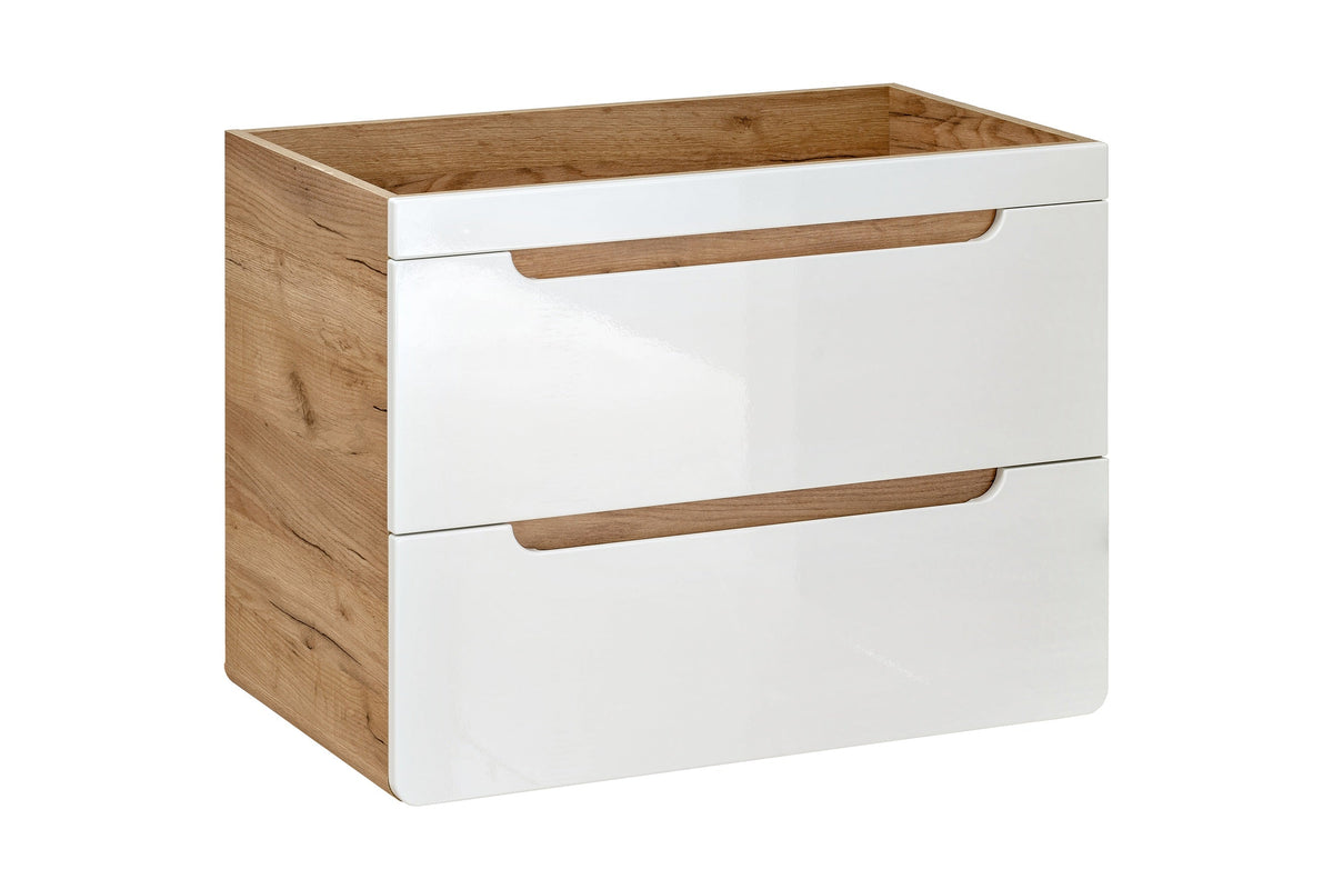 Aruba Waschtischunterschrank 60 cm – Craft Oak / Weiß Hochglanz | Gestalte dein Bad