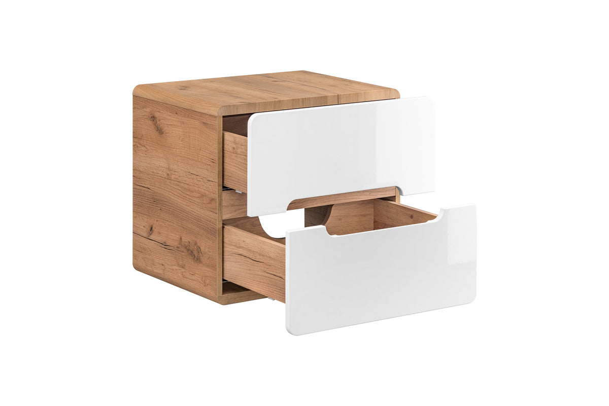 Aruba Waschtischunterschrank 60 cm – Craft Oak / Weiß Hochglanz | Gestalte dein Bad