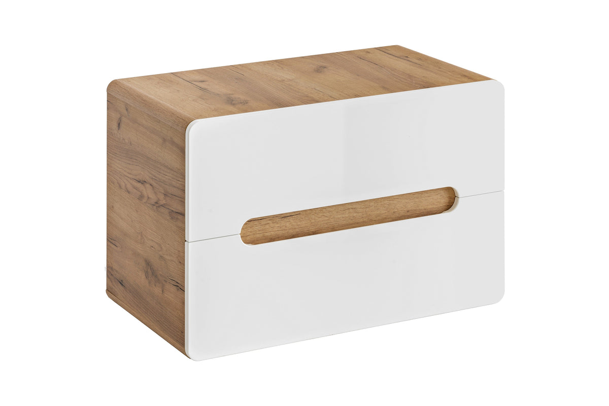 Aruba Waschtischunterschrank 80 cm – Craft Oak / Weiß Hochglanz | Stellen Sie Ihr Bad zusammen
