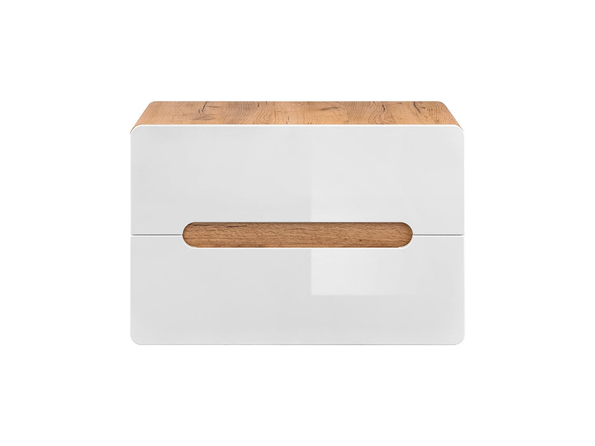 Aruba Waschtischunterschrank 80 cm – Craft Oak / Weiß Hochglanz | Stellen Sie Ihr Bad zusammen