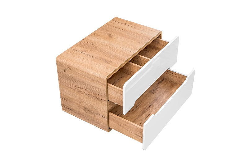 Aruba Waschtischunterschrank 80 cm – Craft Oak / Weiß Hochglanz | Stellen Sie Ihr Bad zusammen