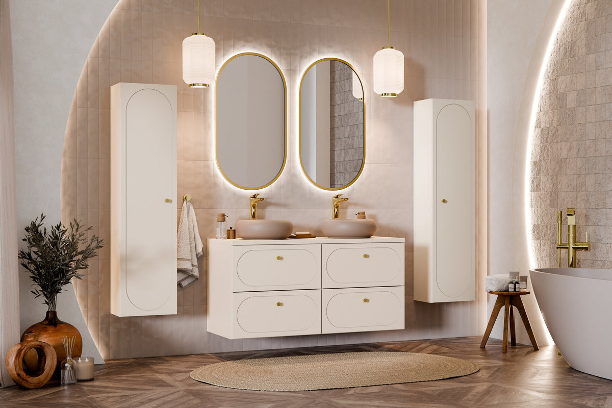 Donna Sand Hochschrank 1 Tür – Sandbeige, 35 cm