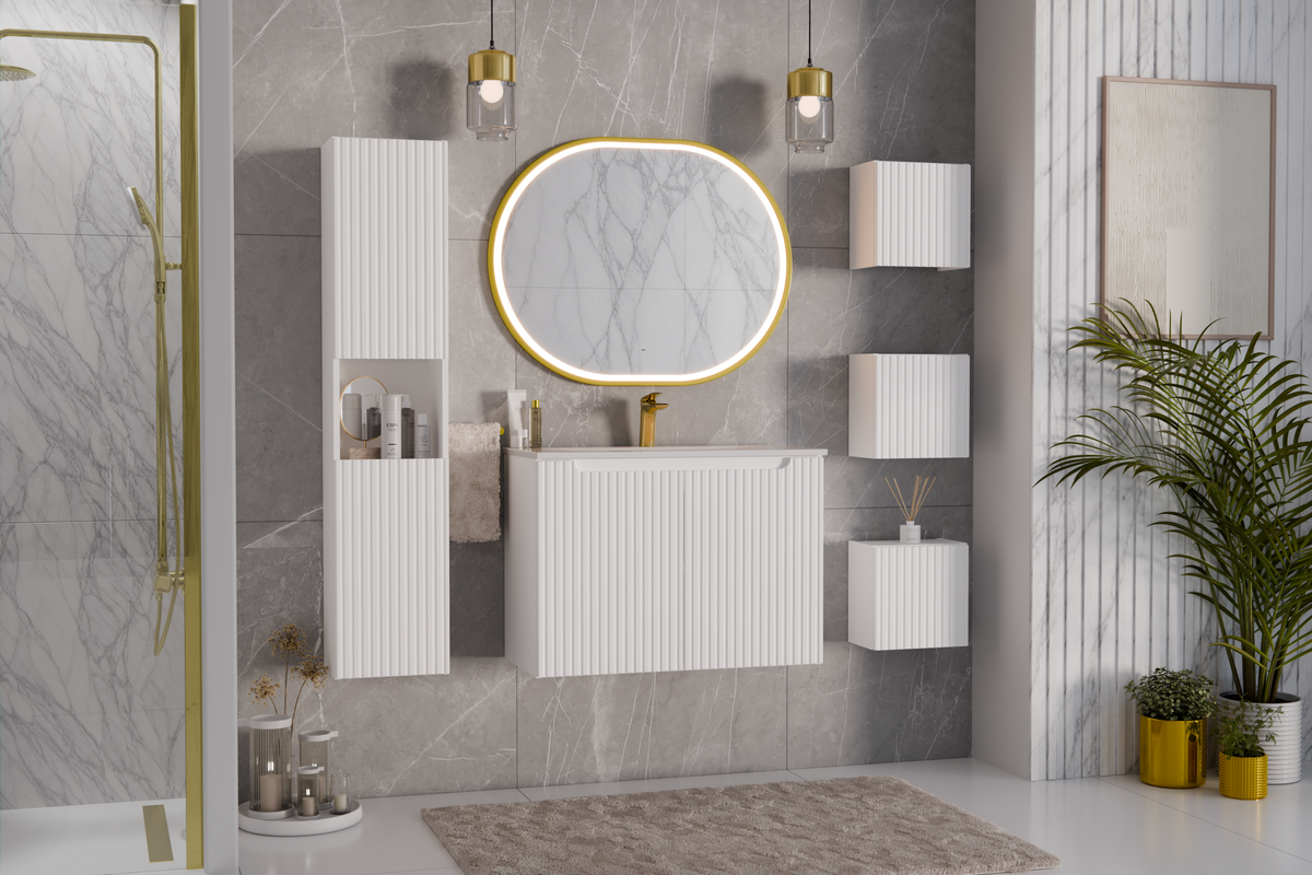 Nova Waschtischunterschrank-Set Weiß 50 / 60 / 80 / 120 / 140 cm – Stellen Sie Ihr Bad zusammen