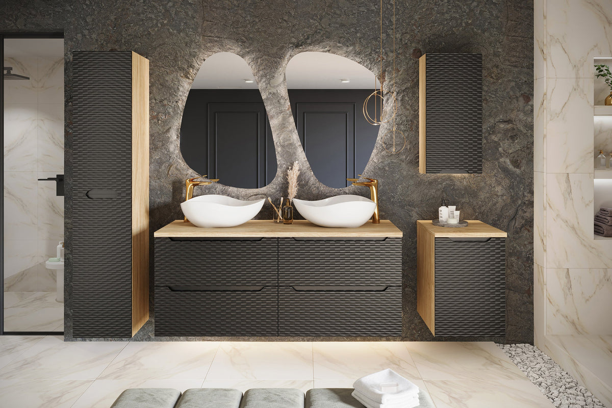 Ocean Black Waschtischunterschrank Set 60 / 70 / 80 / 90 / 120 cm – Konfigurieren Sie Ihr Badezimmer