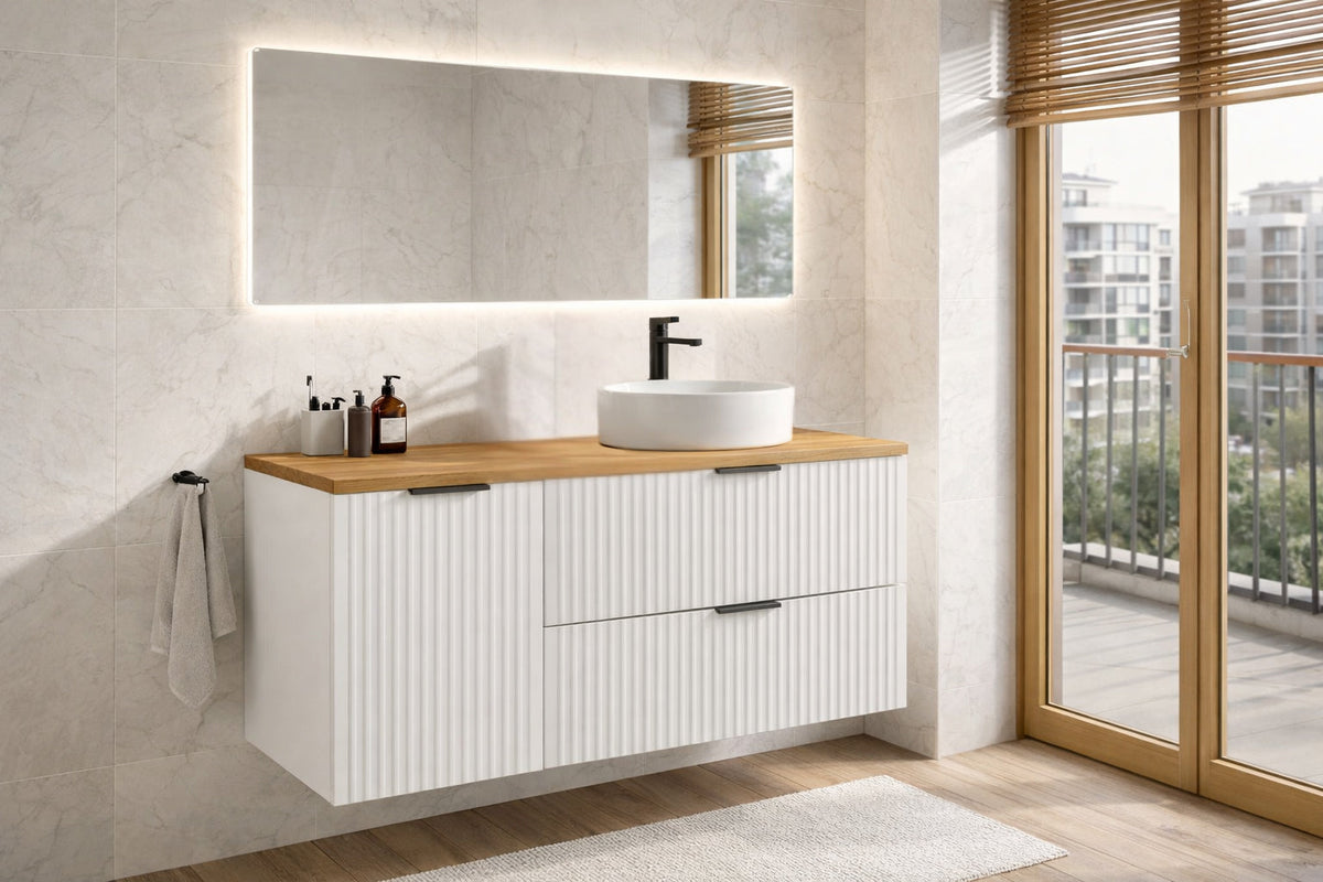 Adel White Vanity Unit Set 100 / 120 / 140 cm – Configure Your Bathroom