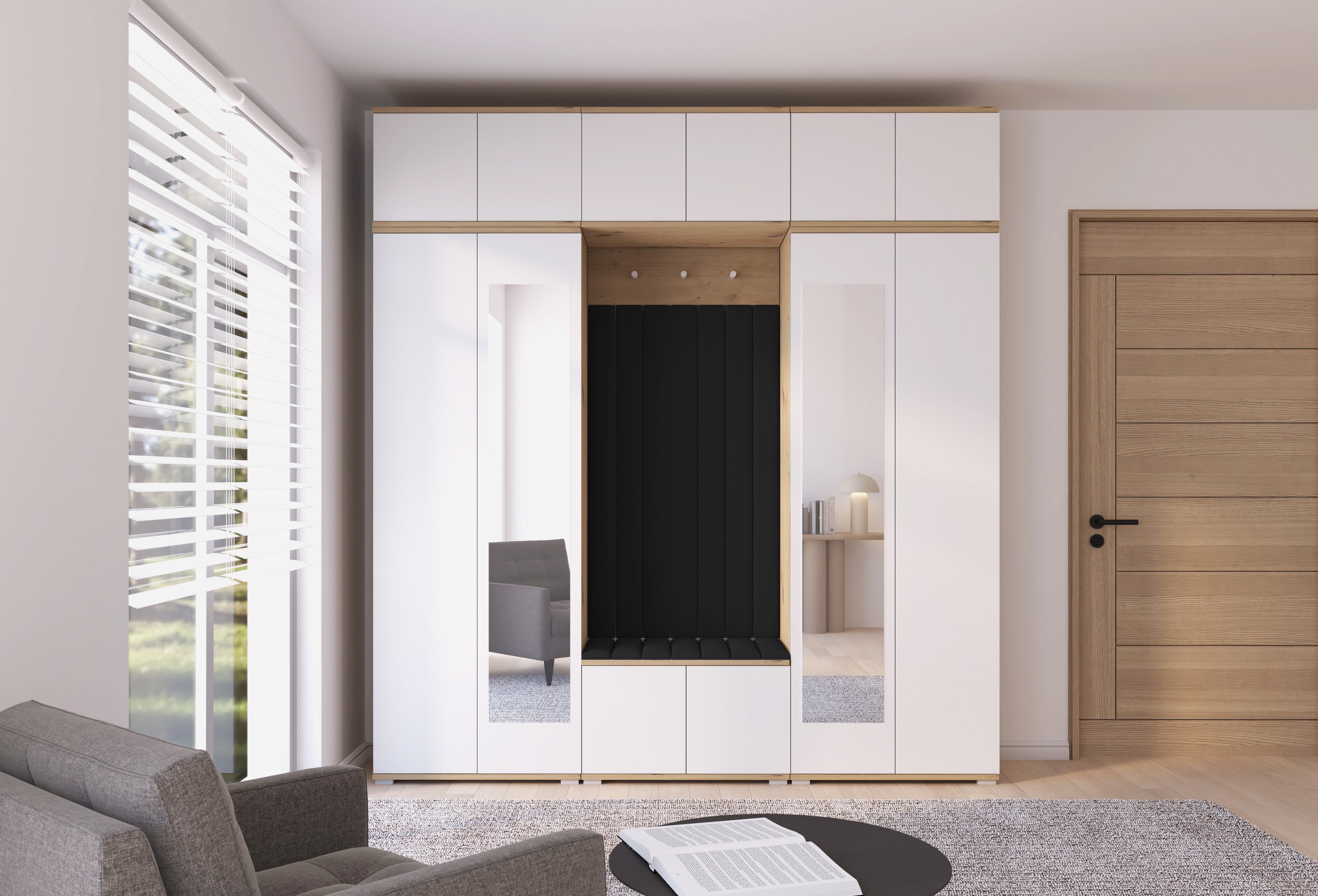 PK Sevilla 10 Hallway Wardrobe -Upholstered Panels in Various Colours