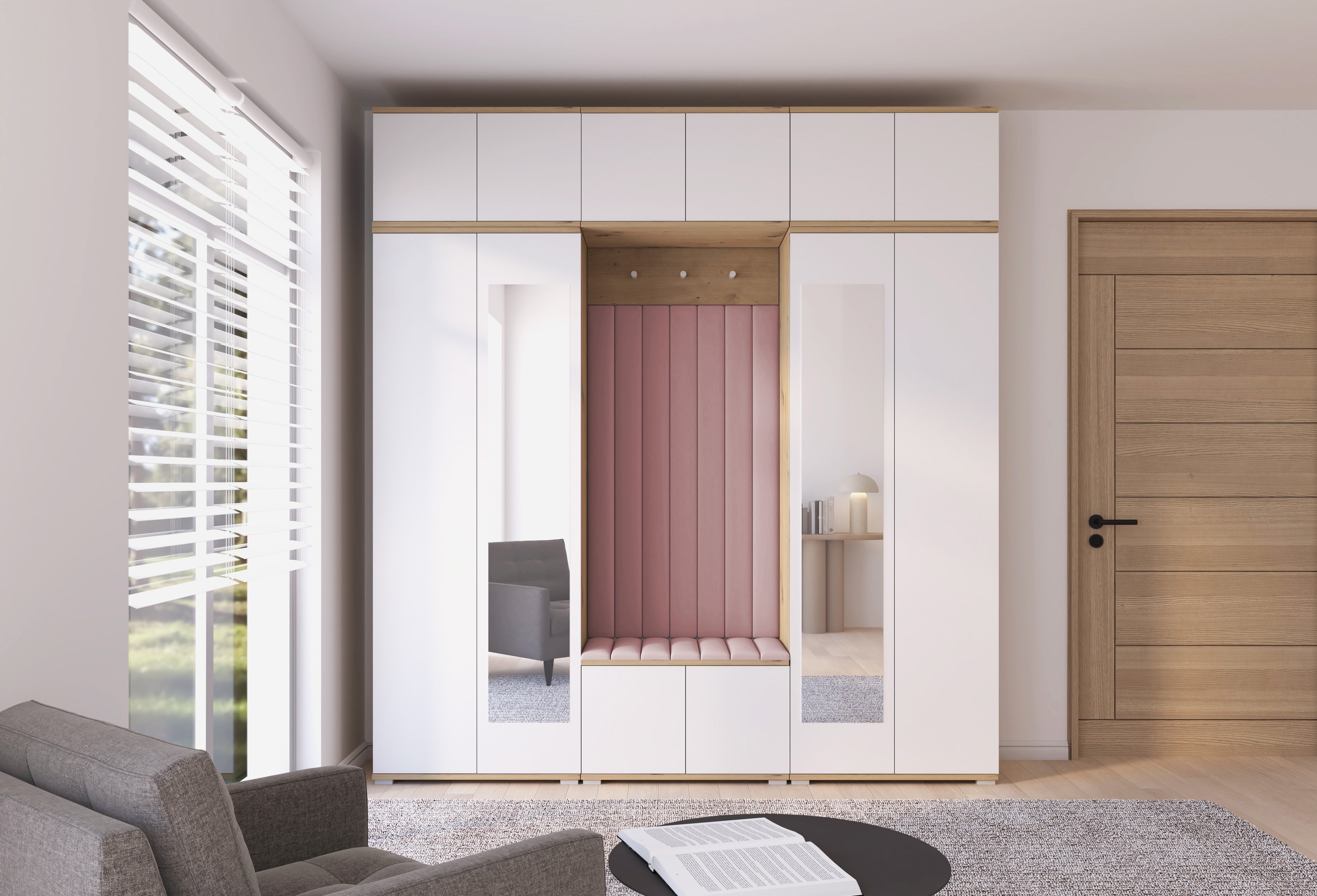 PK Sevilla 10 Hallway Wardrobe -Upholstered Panels in Various Colours