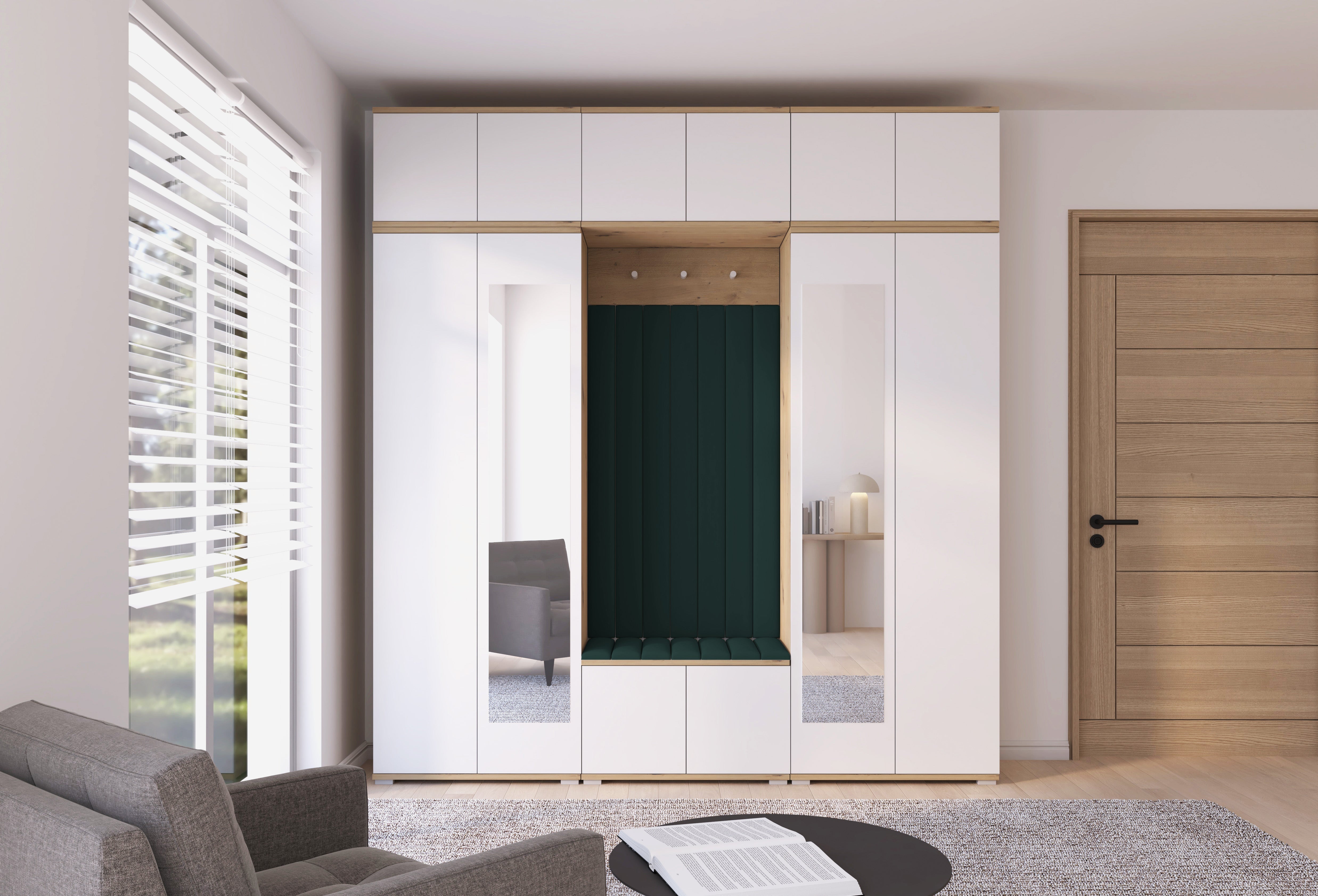 PK Sevilla 10 Hallway Wardrobe -Upholstered Panels in Various Colours