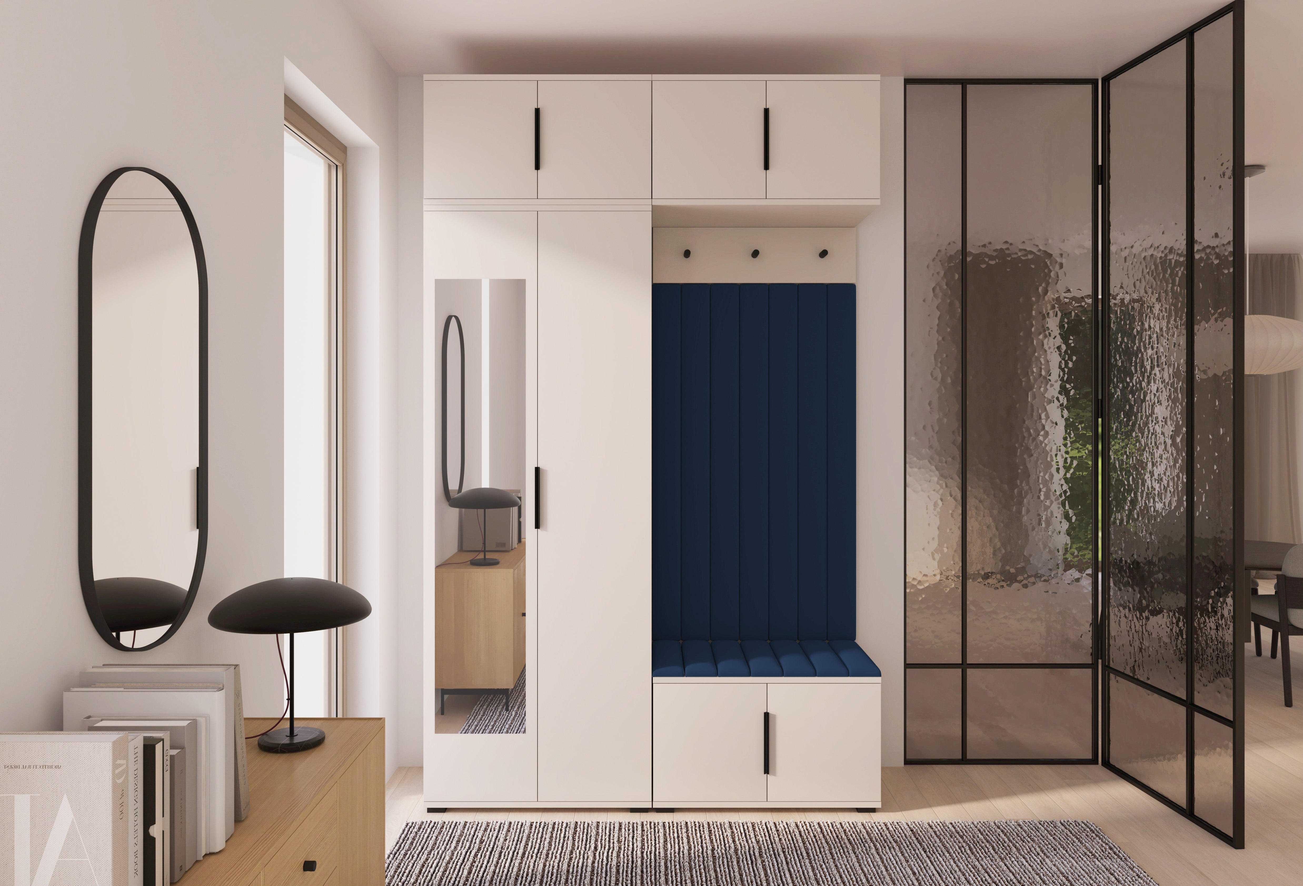 PK Bianco 11 Hallway Wardrobe Set - Upholstered Panels in Various Colours