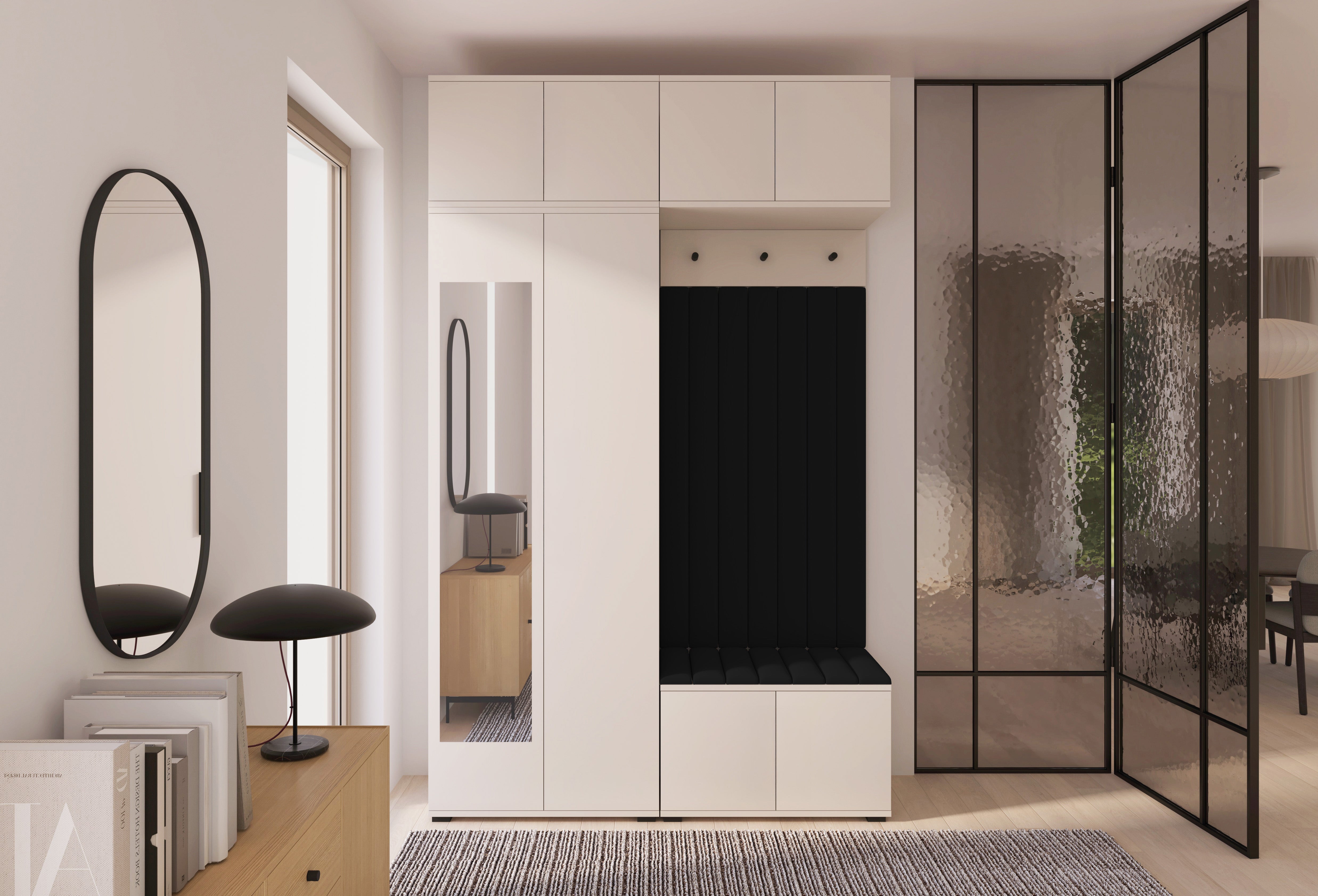 PK Bianco 11 Hallway Wardrobe Set - Upholstered Panels in Various Colours