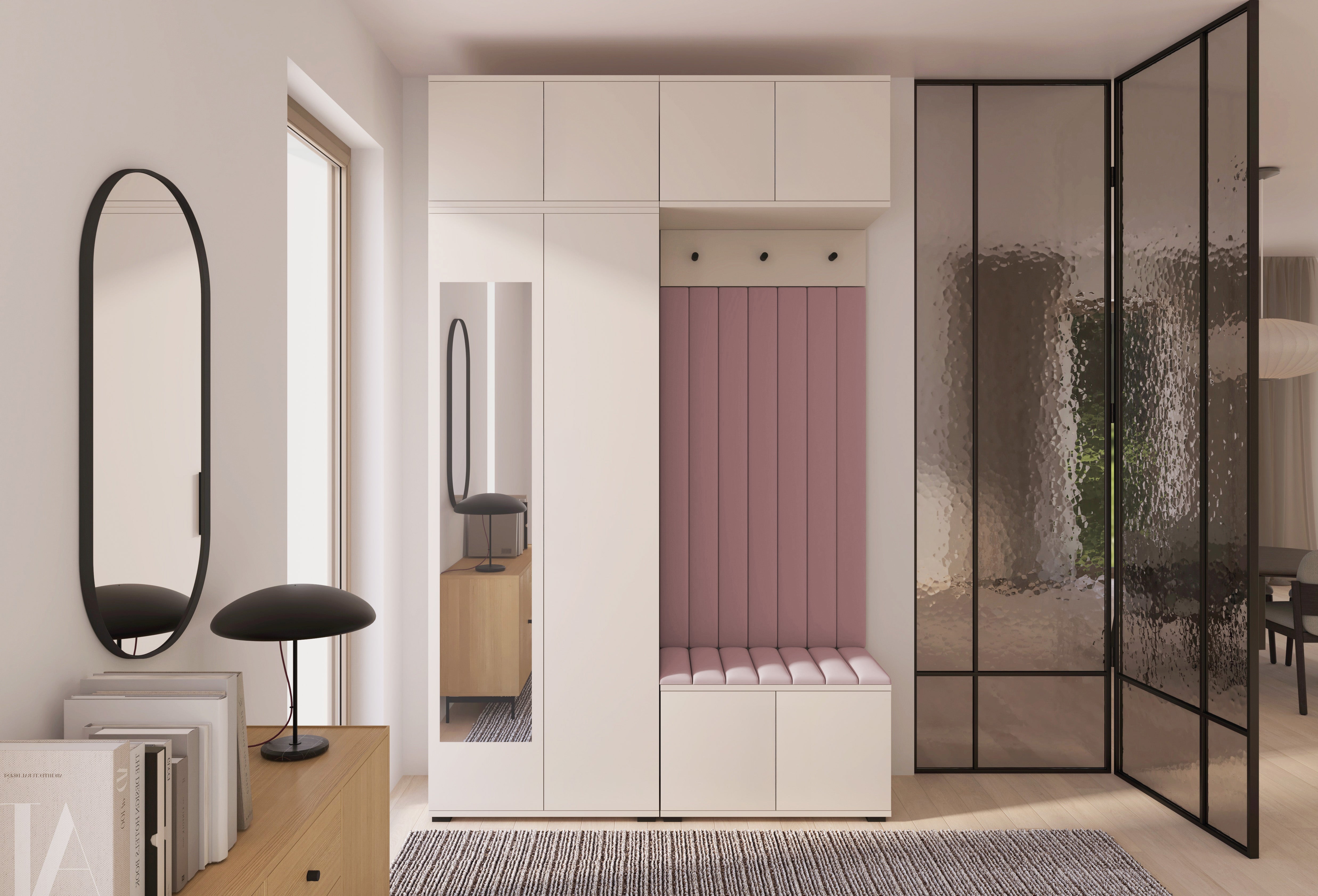 PK Bianco 11 Hallway Wardrobe Set - Upholstered Panels in Various Colours