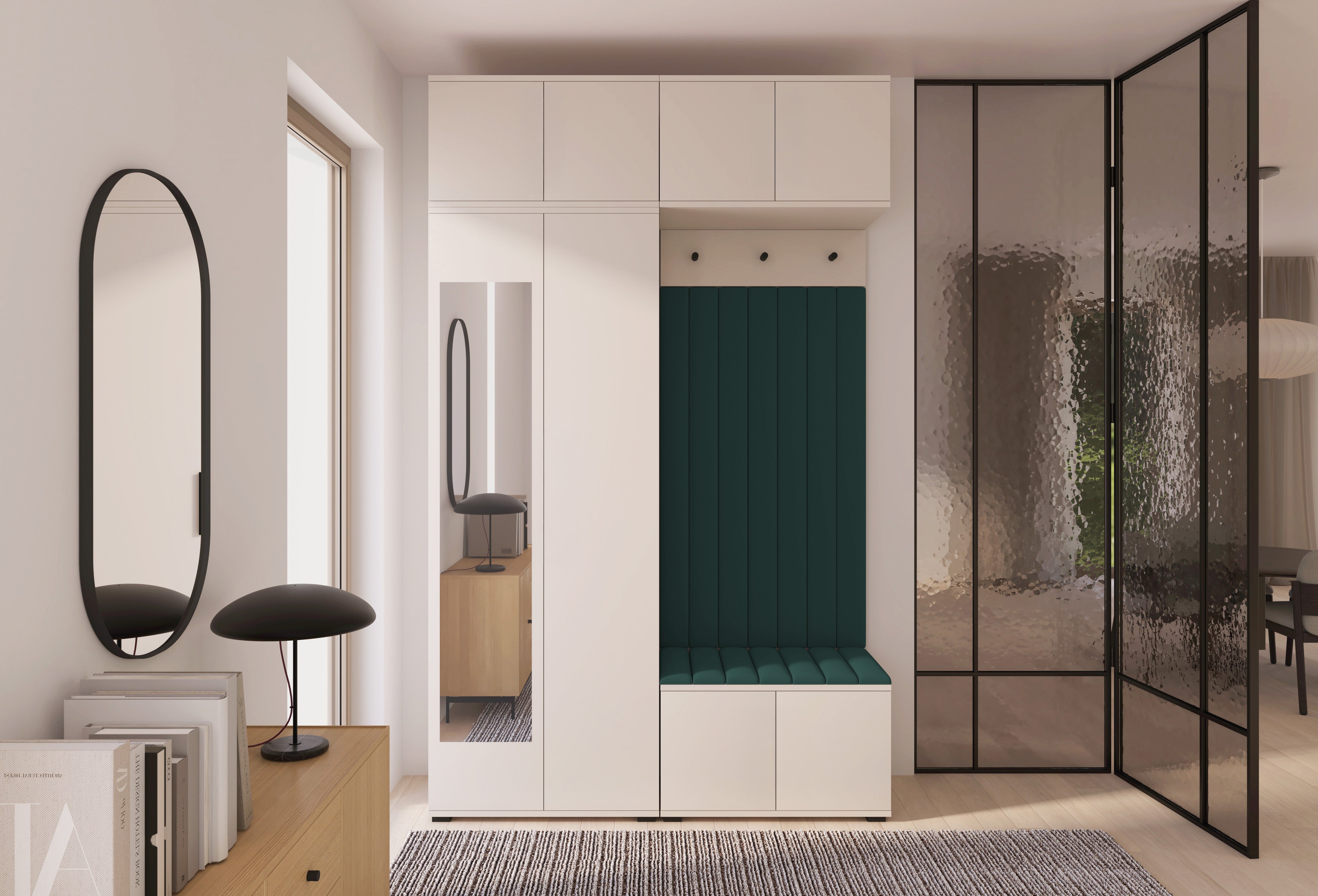 PK Bianco 11 Hallway Wardrobe Set - Upholstered Panels in Various Colours