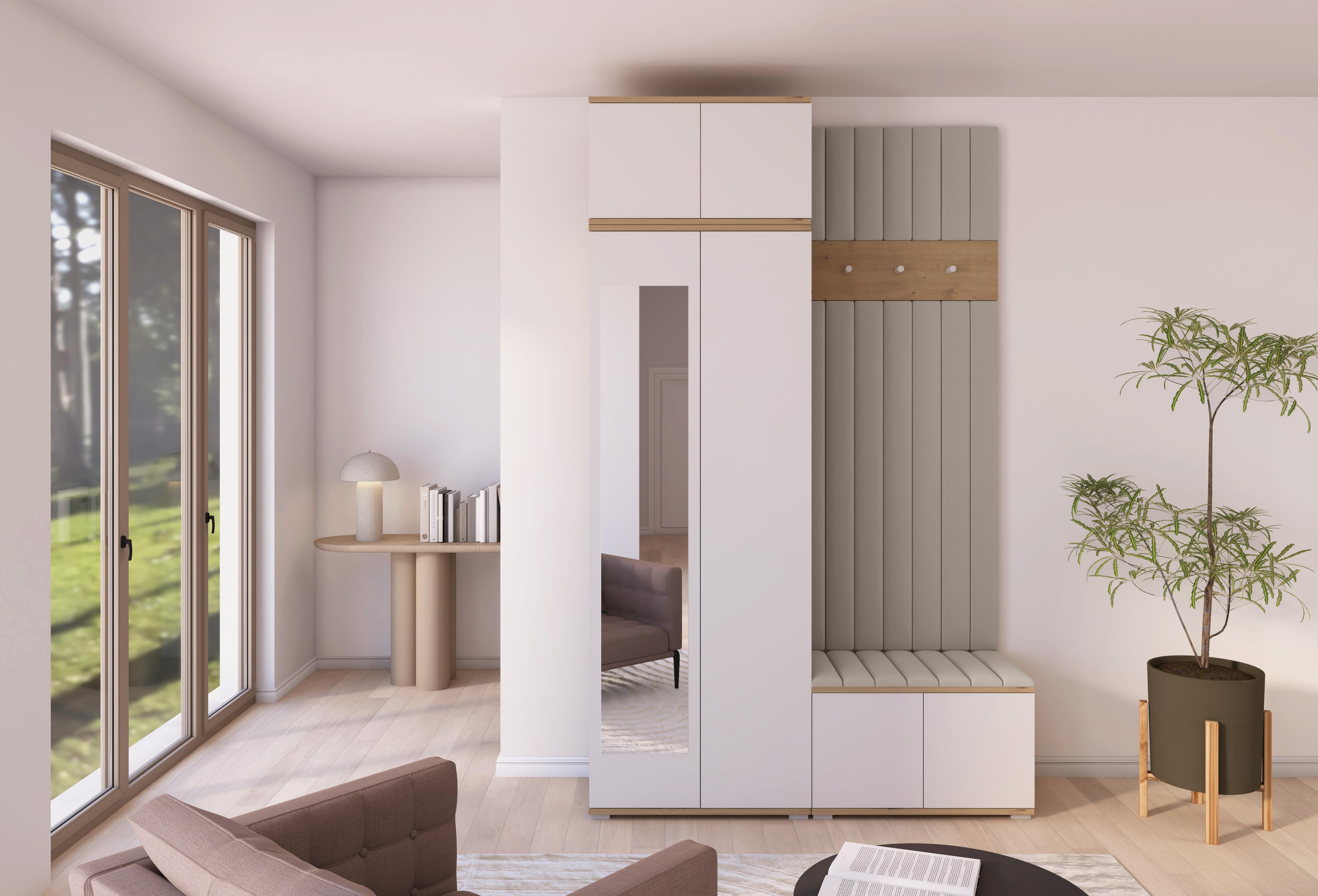 PK Sevilla 8 Hallway Wardrobe -Upholstered Panels in Various Colours