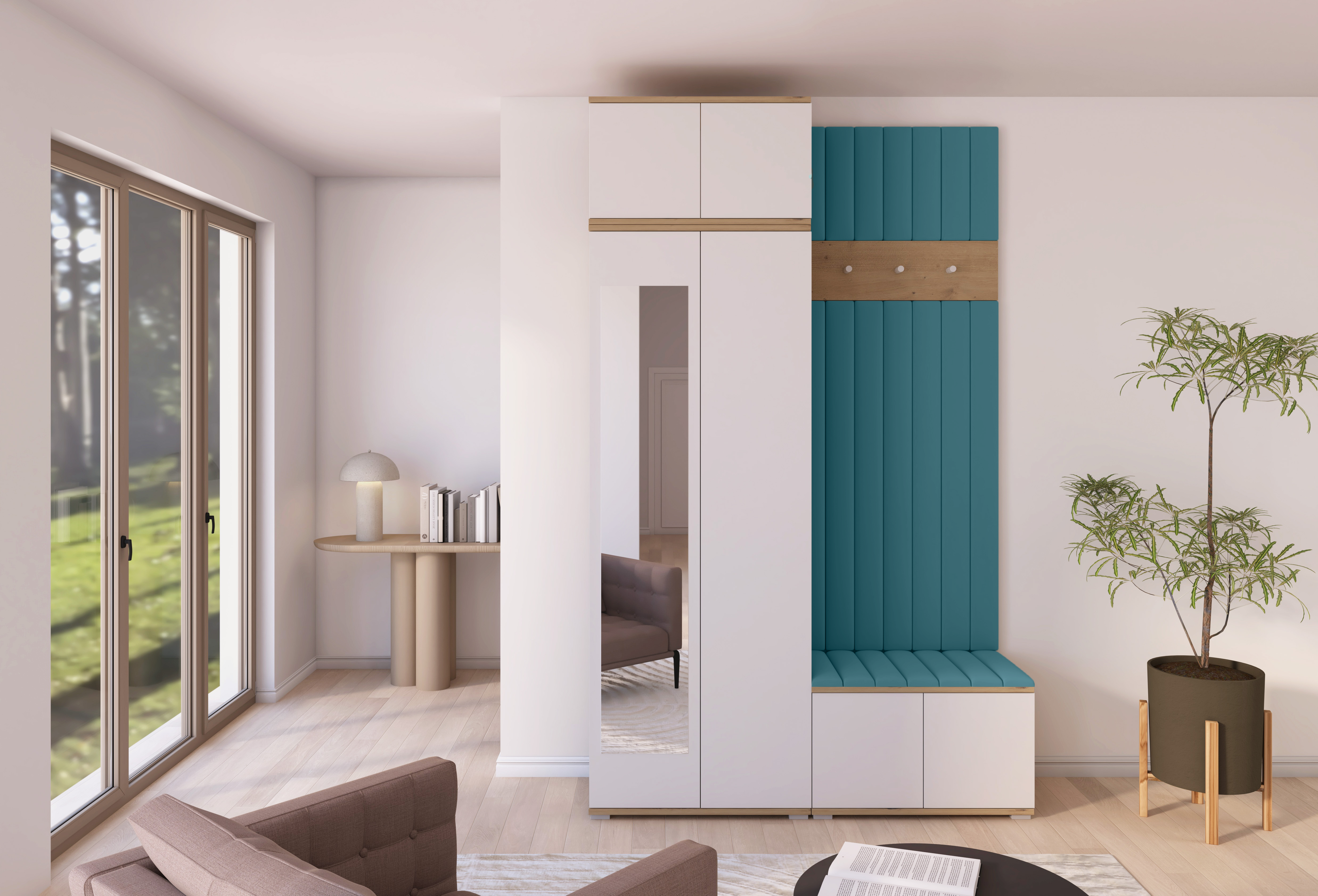 PK Sevilla 8 Hallway Wardrobe -Upholstered Panels in Various Colours