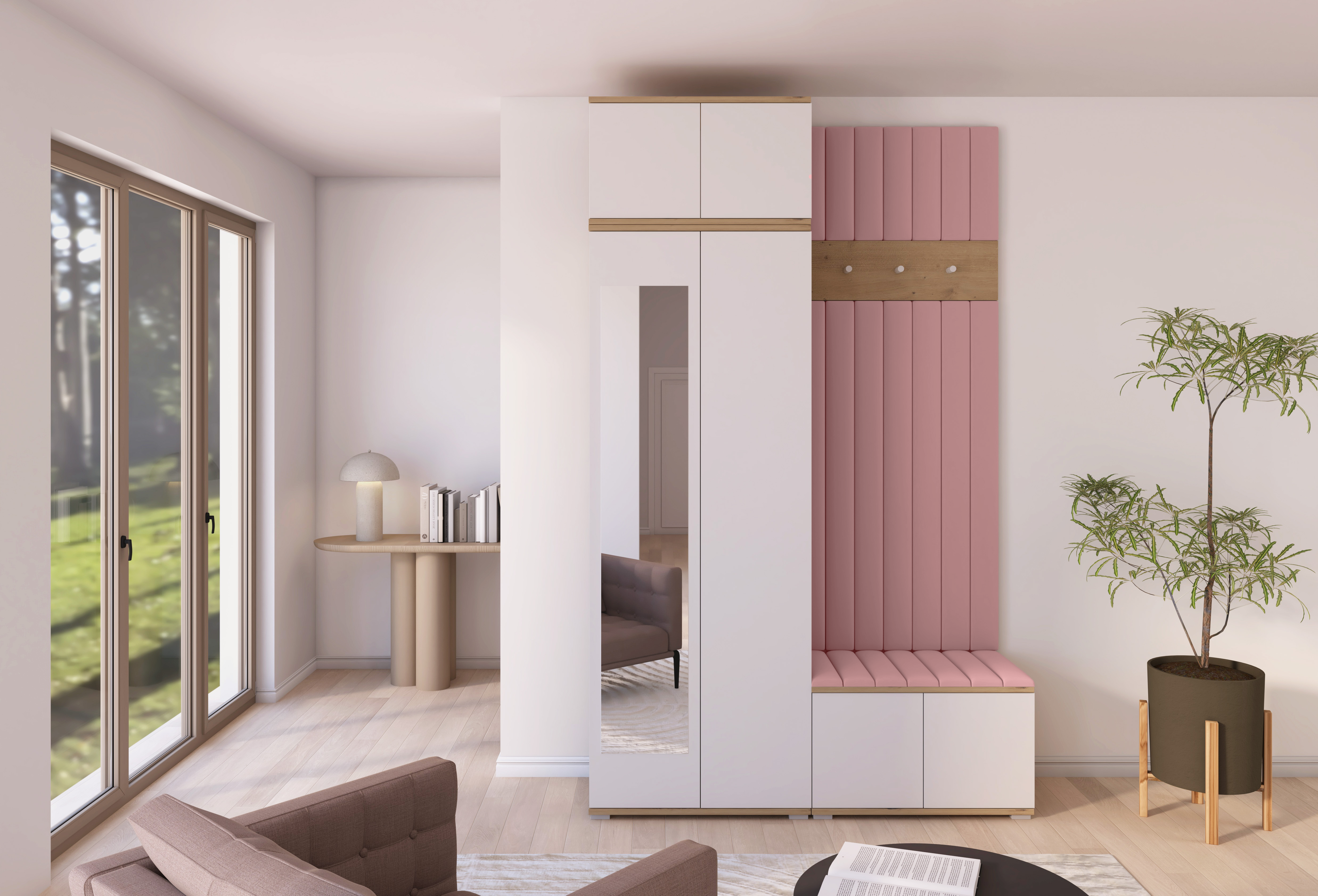 PK Sevilla 8 Hallway Wardrobe -Upholstered Panels in Various Colours