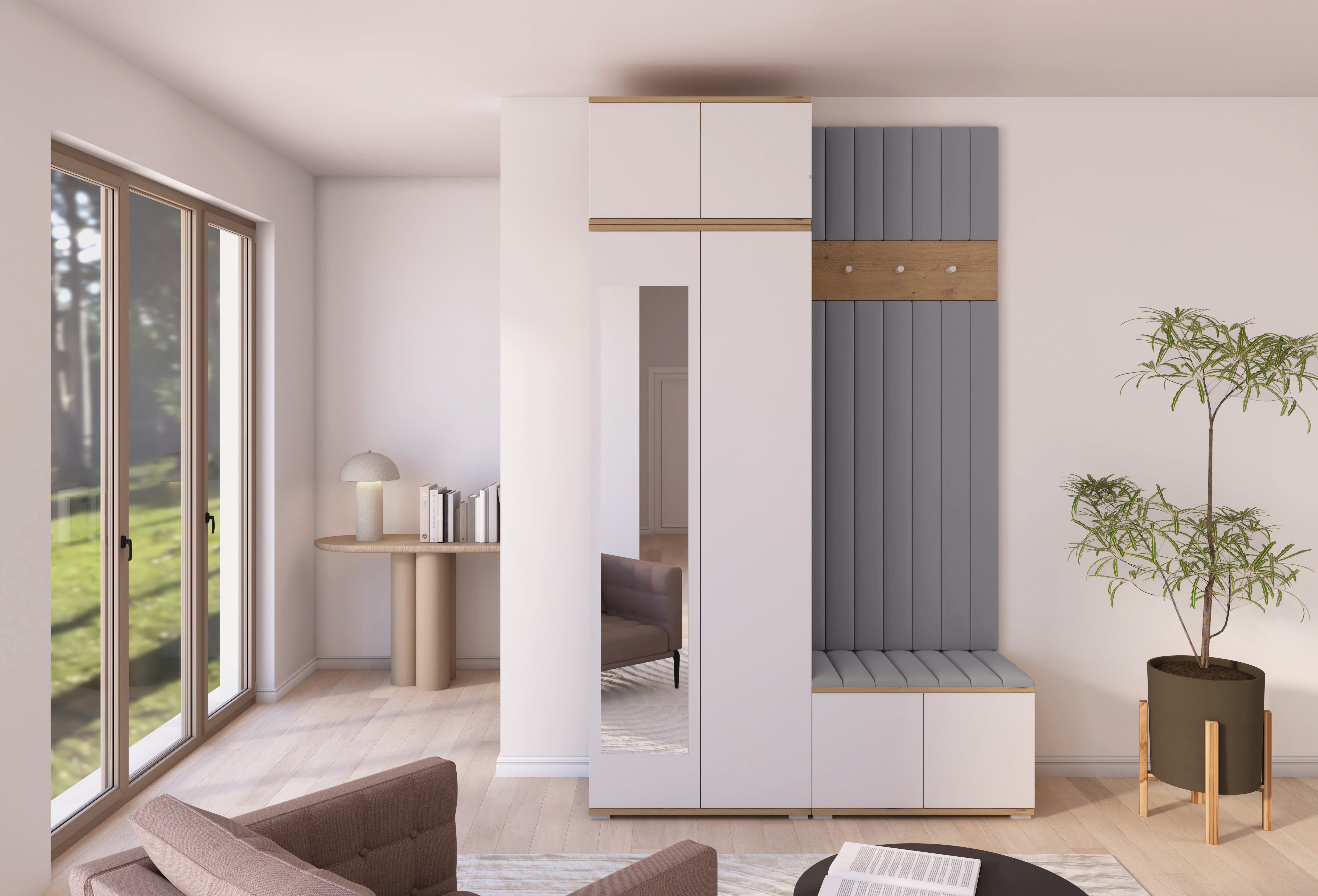 PK Sevilla 8 Hallway Wardrobe -Upholstered Panels in Various Colours