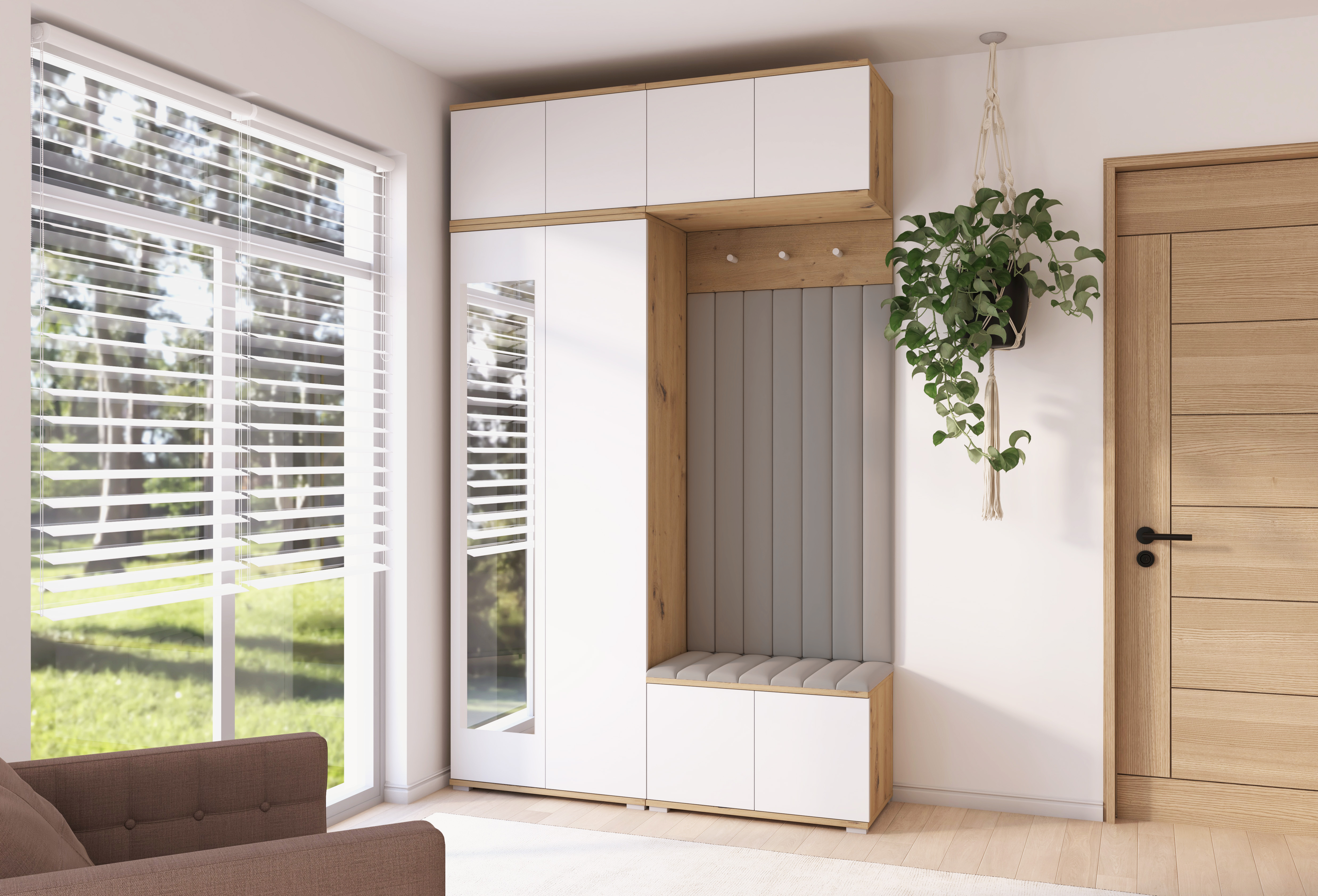 PK Sevilla 9 Hallway Wardrobe -Upholstered Panels in Various Colours